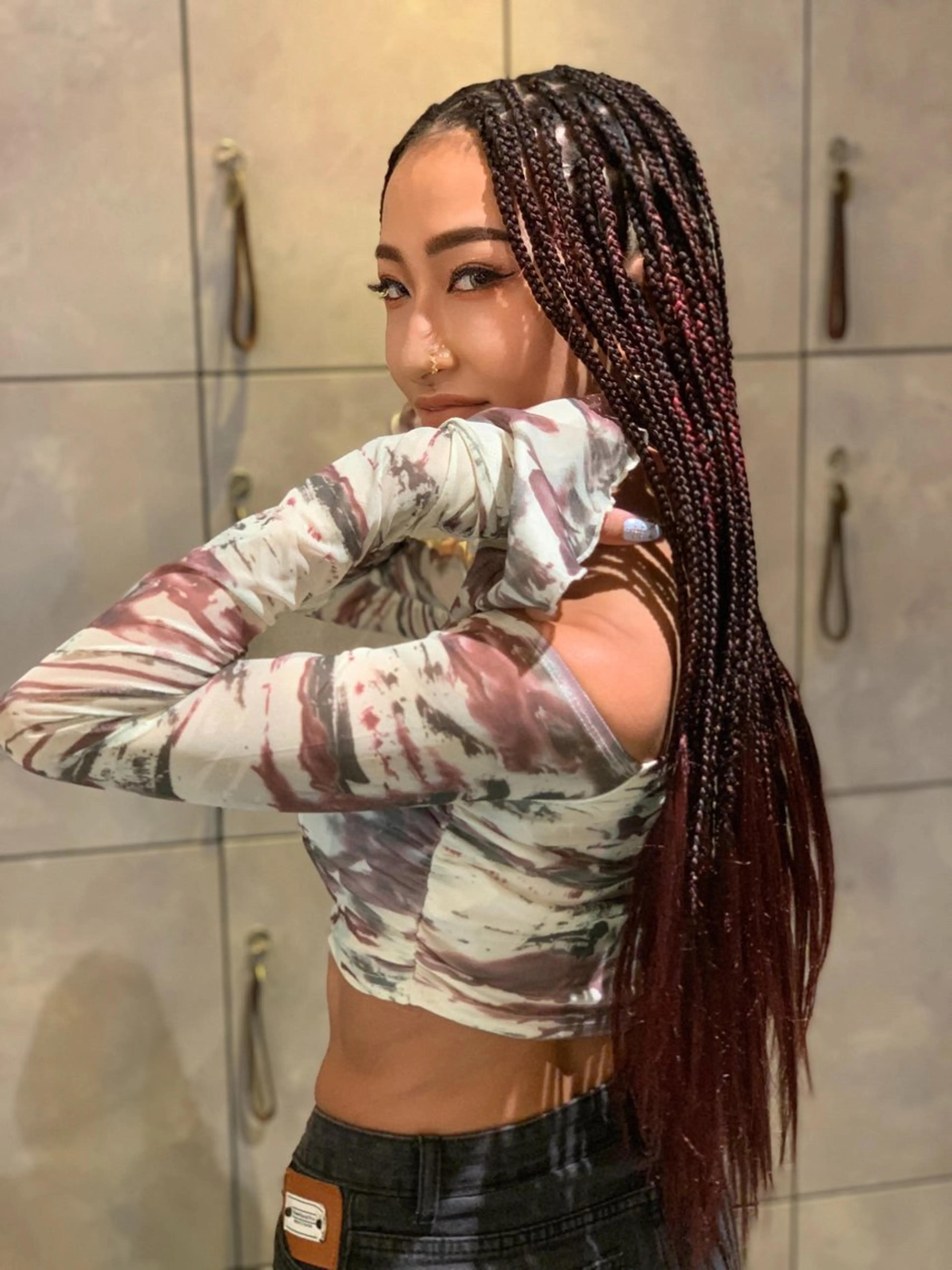 メンズ キッズ エクステ ヘアセット 大人のハイトーン💎 BRAIDS💎愛子のヘアスタイル