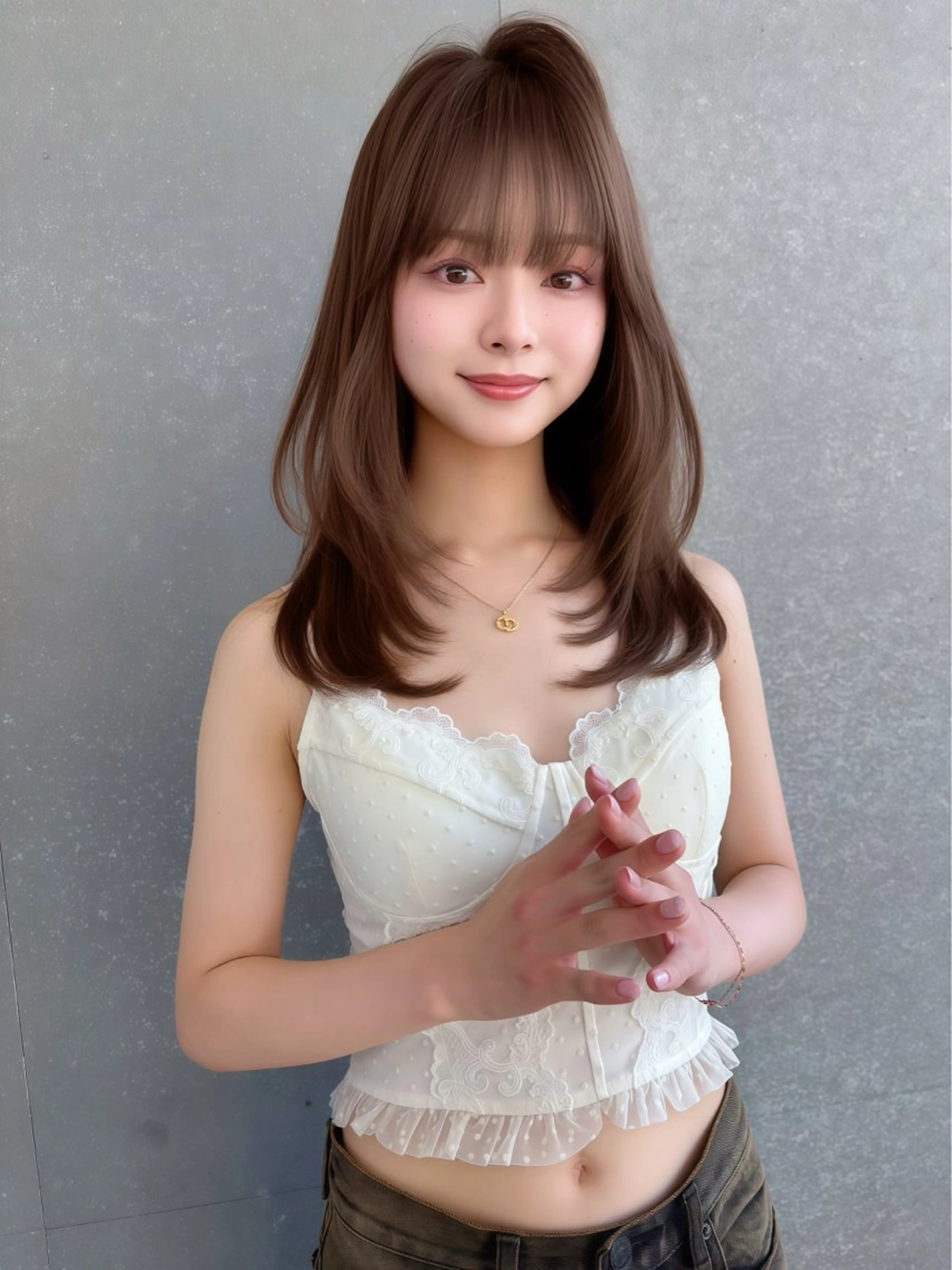 ミディアム カラー 透明感カラー 髪質改善 レイヤーカット 縮毛矯正 カット ヘアカラー トリートメント 【美髪矯正】 吉村　清志のヘアスタイル