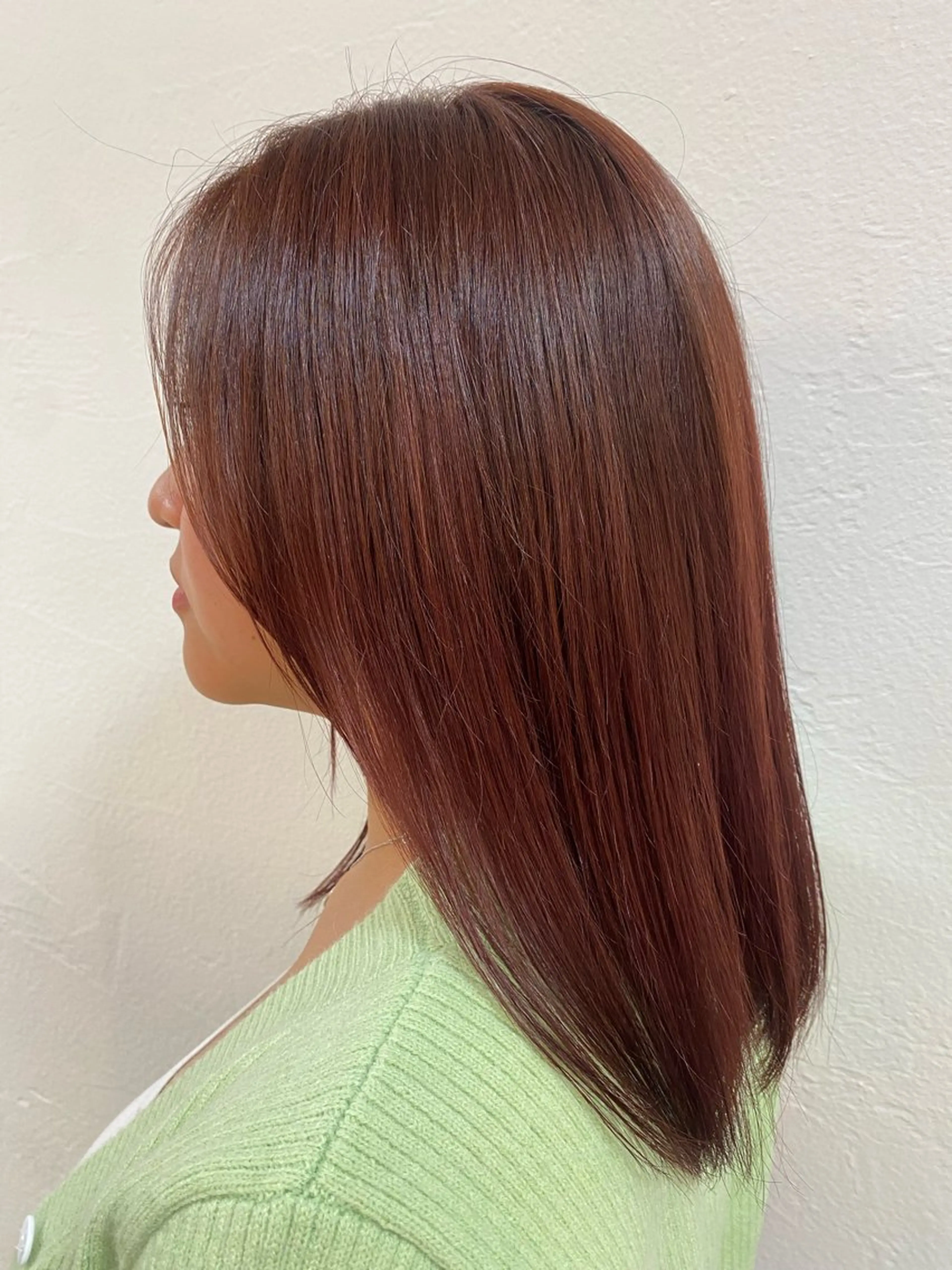 ミディアム カラー オレンジ ピンクカラー カラーモデル募集 nachiのヘアスタイル