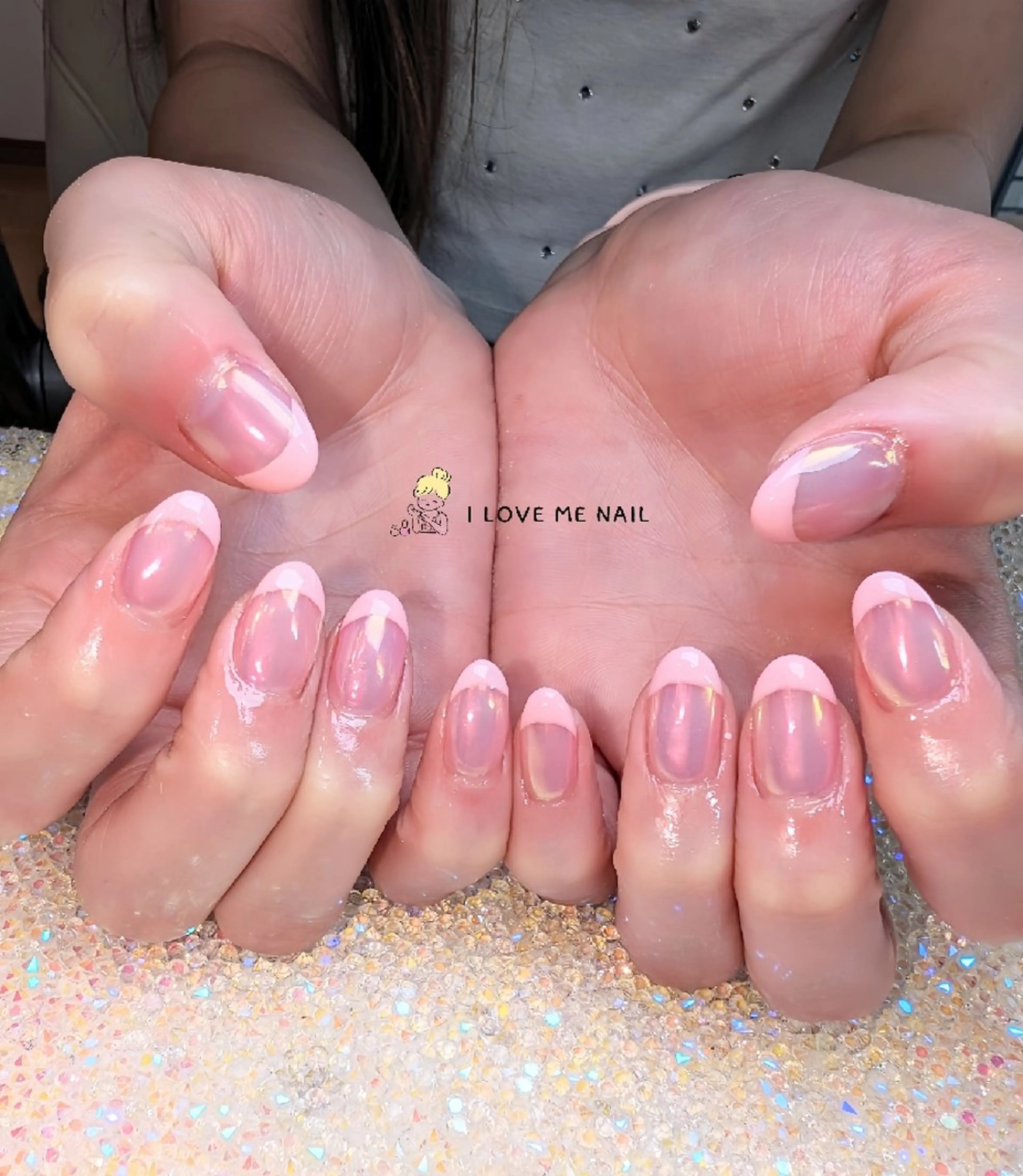 ネイル 長さ出し ジェルネイル ハート 韓国ネイル マグネットネイル ハンドネイル I LOVE ME NAIL.｡.:*♡のネイルデザイン