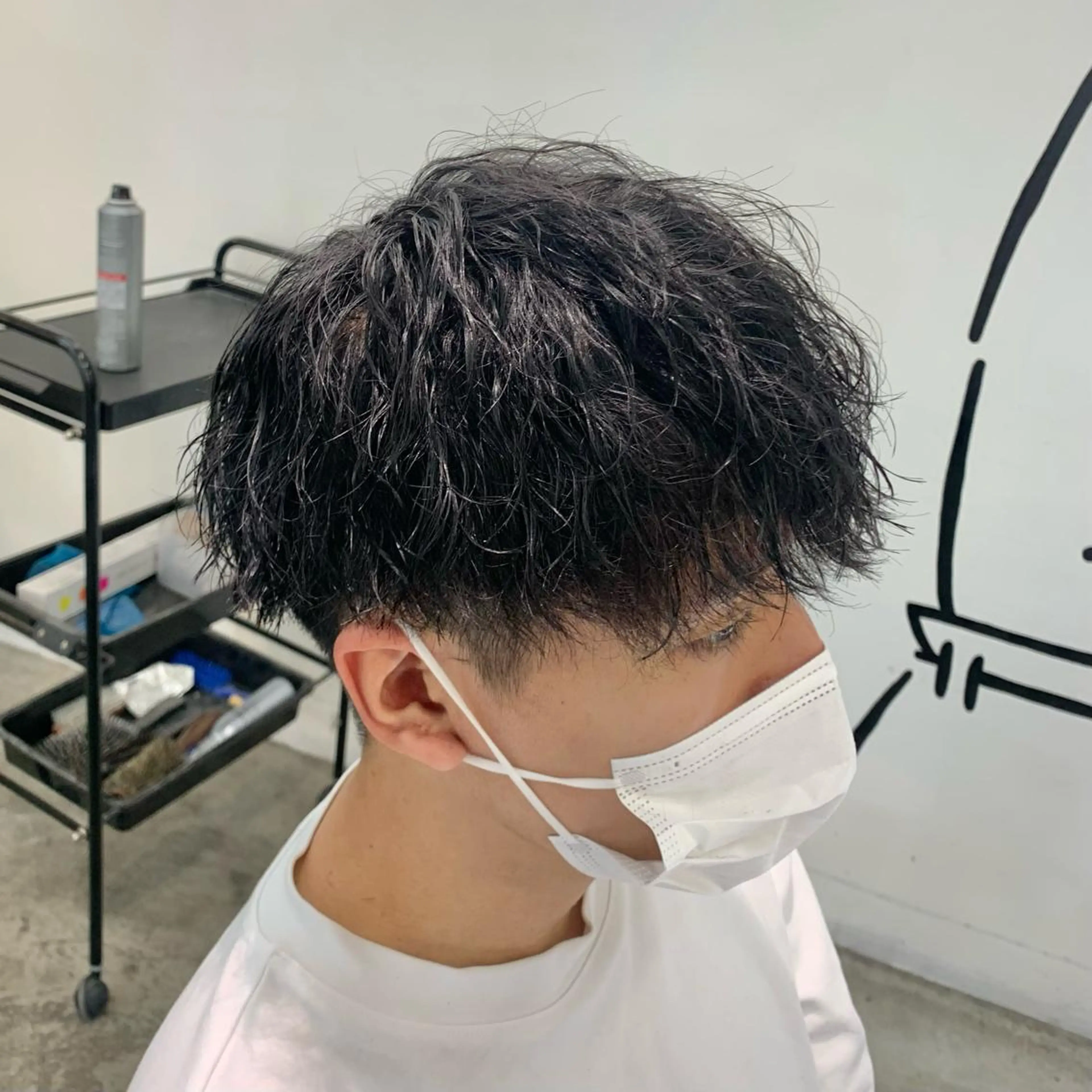 ショート パーマ メンズ カット パーマ メンズ特化美容師/ 藤戸 椋のヘアスタイル