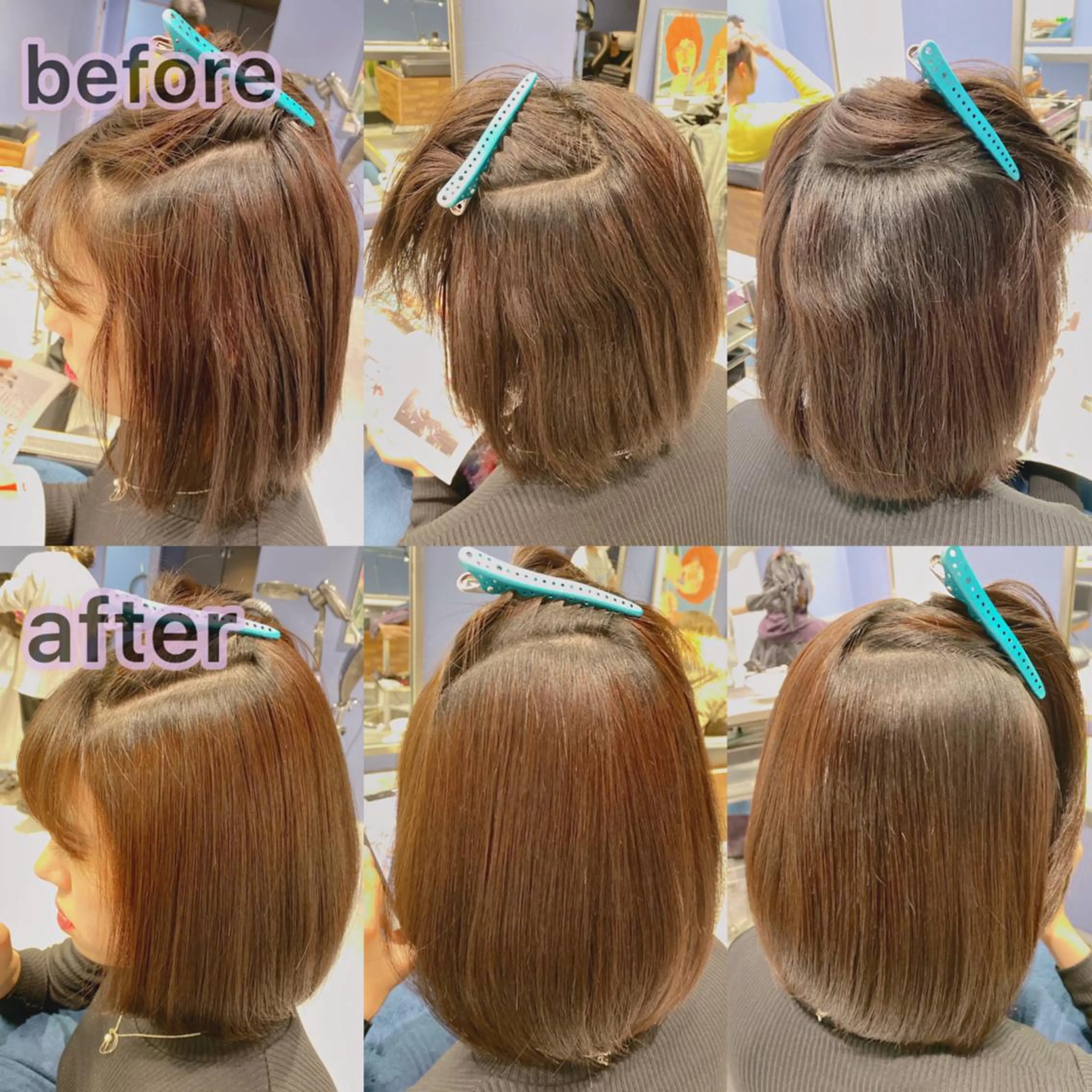 ミディアム カラー パーマ イルミナカラー ストレートパーマ 本物のブリーチ縮毛 /デサキショウヘイのヘアスタイル