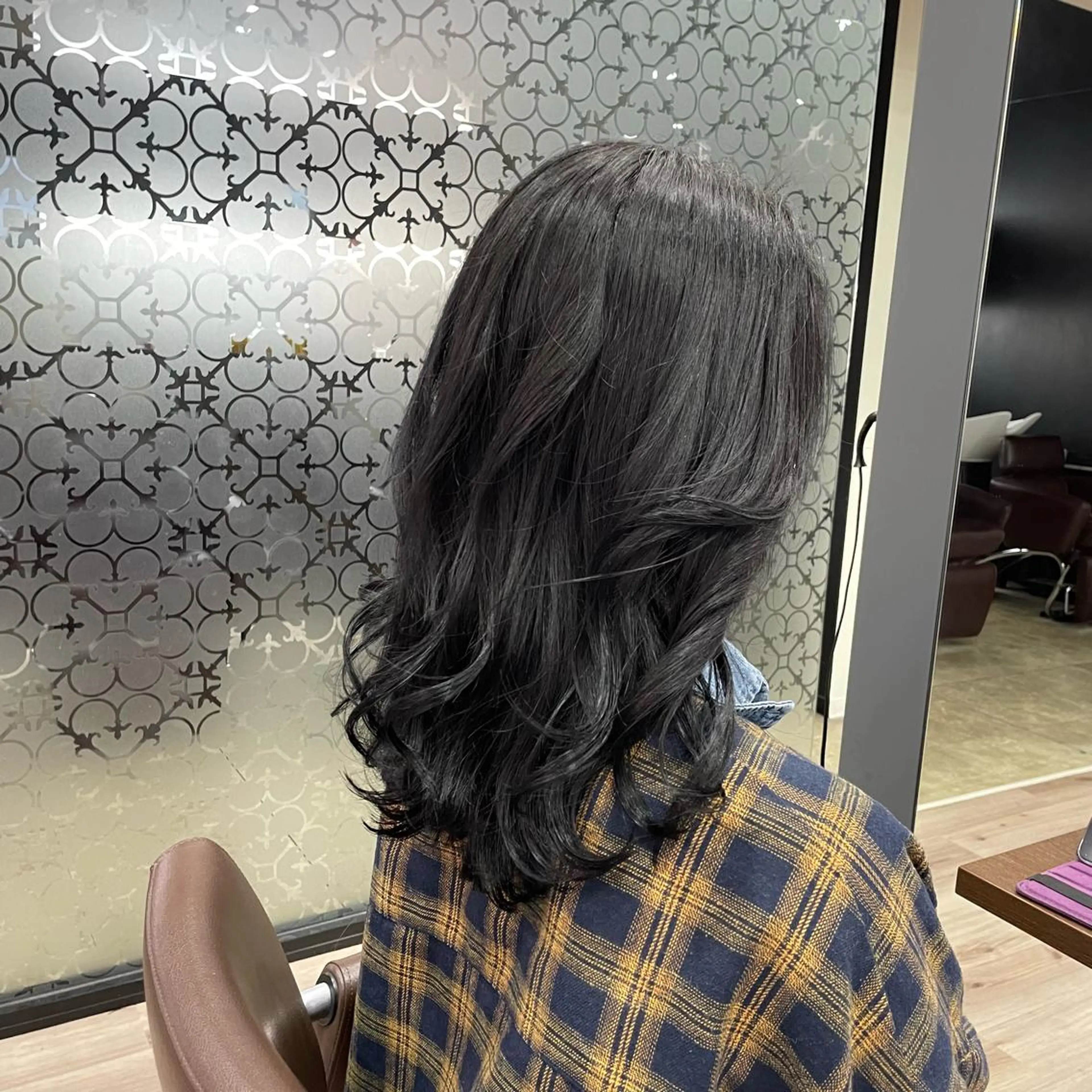 ロング カラー アッシュ アッシュブラック 黒髪 たなか りなのヘアスタイル