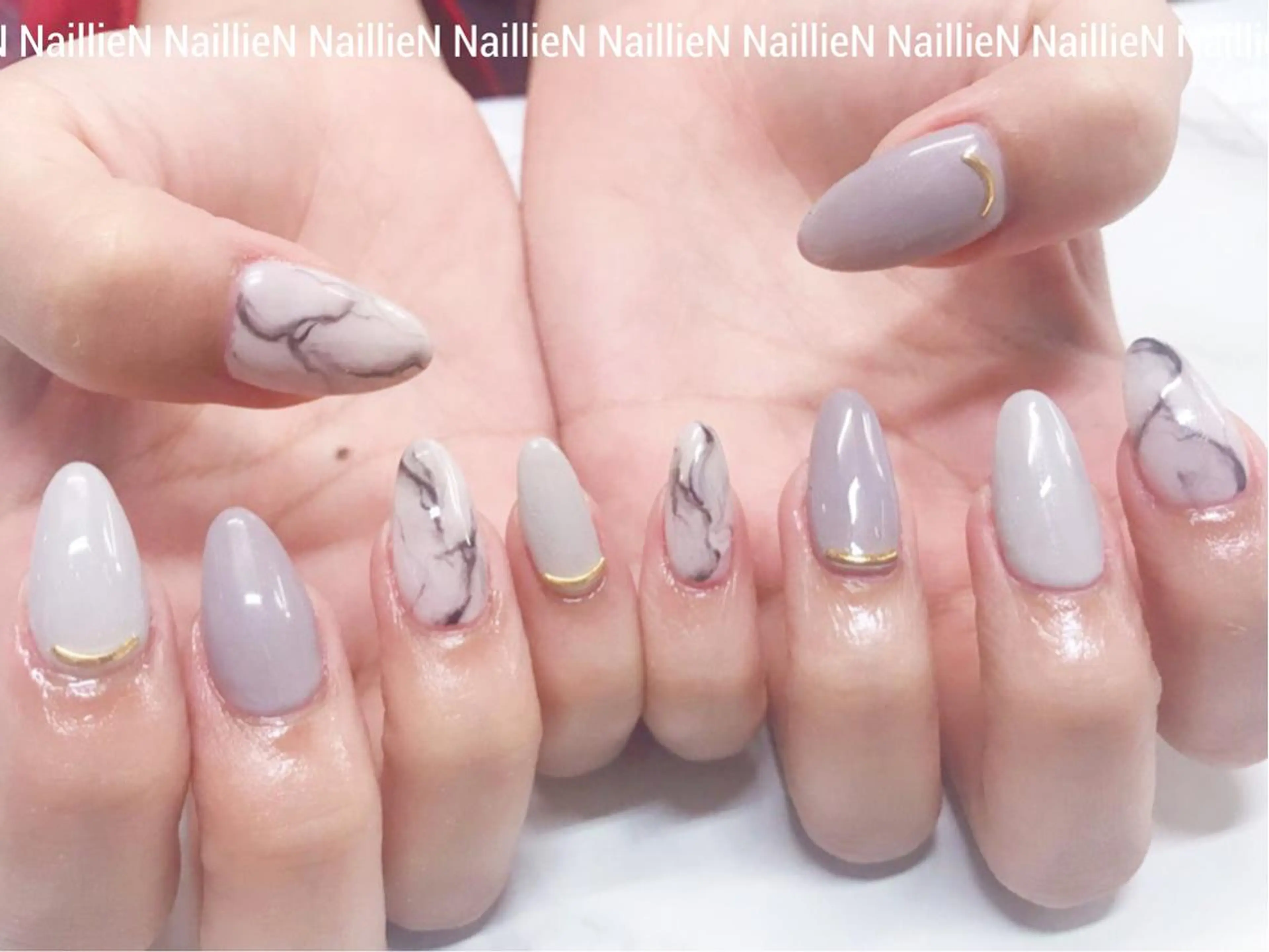 ネイル 大理石ネイル(マーブル) シンプルネイル Nail lieNのネイルデザイン