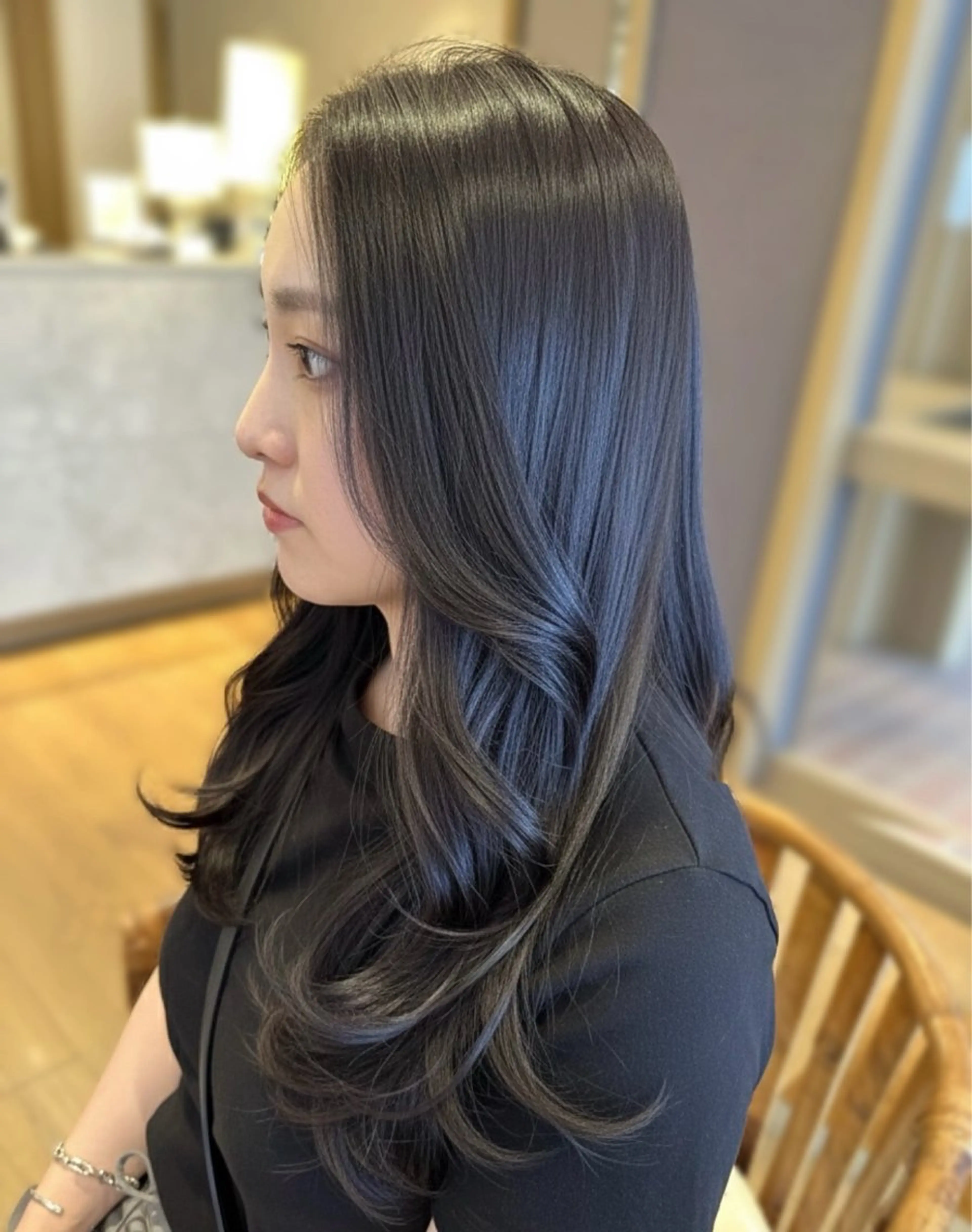 セミロング カット ヘアカラー トリートメント 韓国風ﾊﾟｰﾏ❁﻿ fu-ka❁艶ｶﾗｰのヘアスタイル