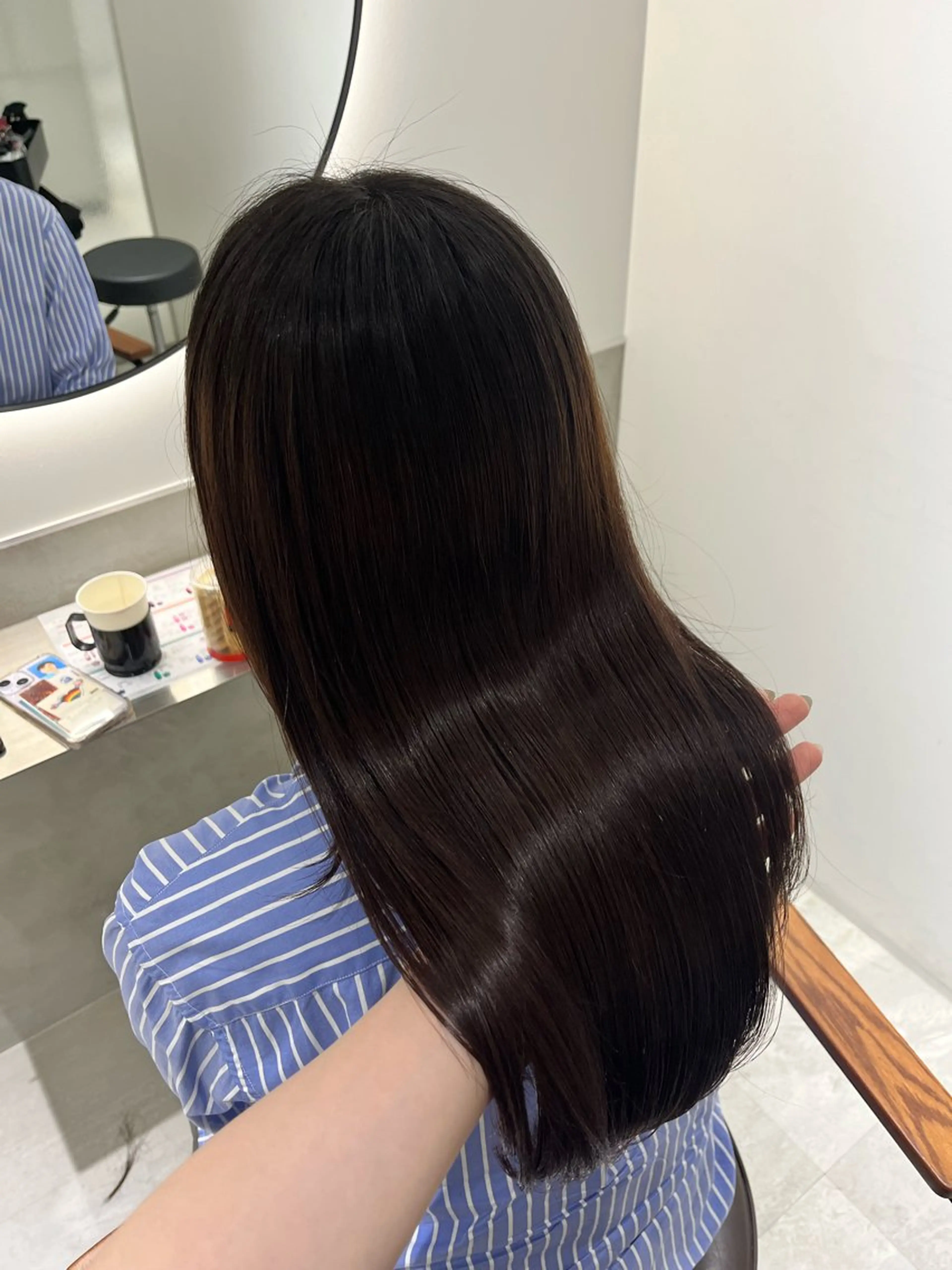 セミロング 縮毛矯正 トリートメント 韓国ヘア🤍 maiのヘアスタイル
