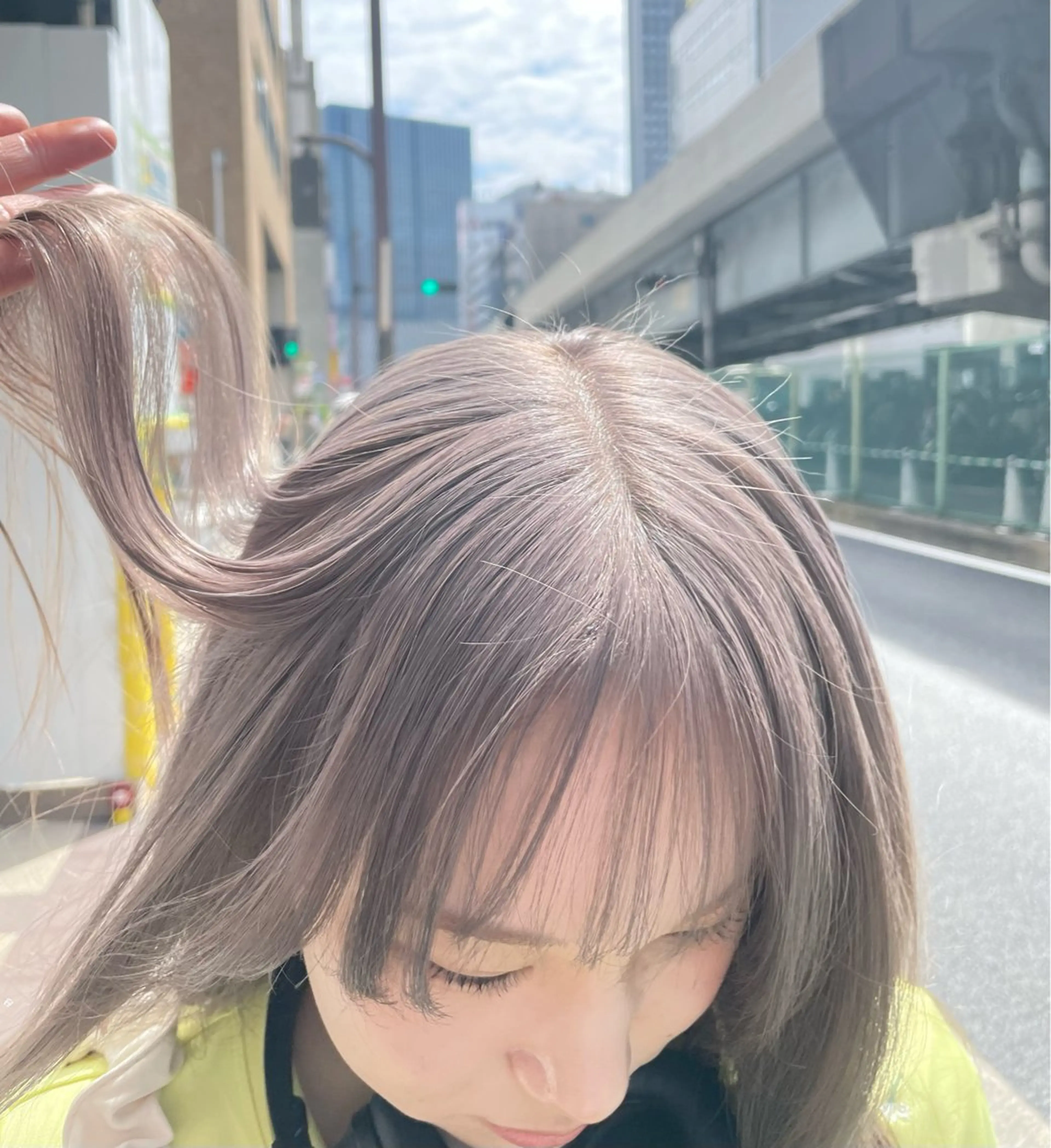 ロング カラー 透明感カラー グレージュ カット ヘアカラー トリートメント 🌟ハイトーン/ボブ /RYOJU🌟のヘアスタイル