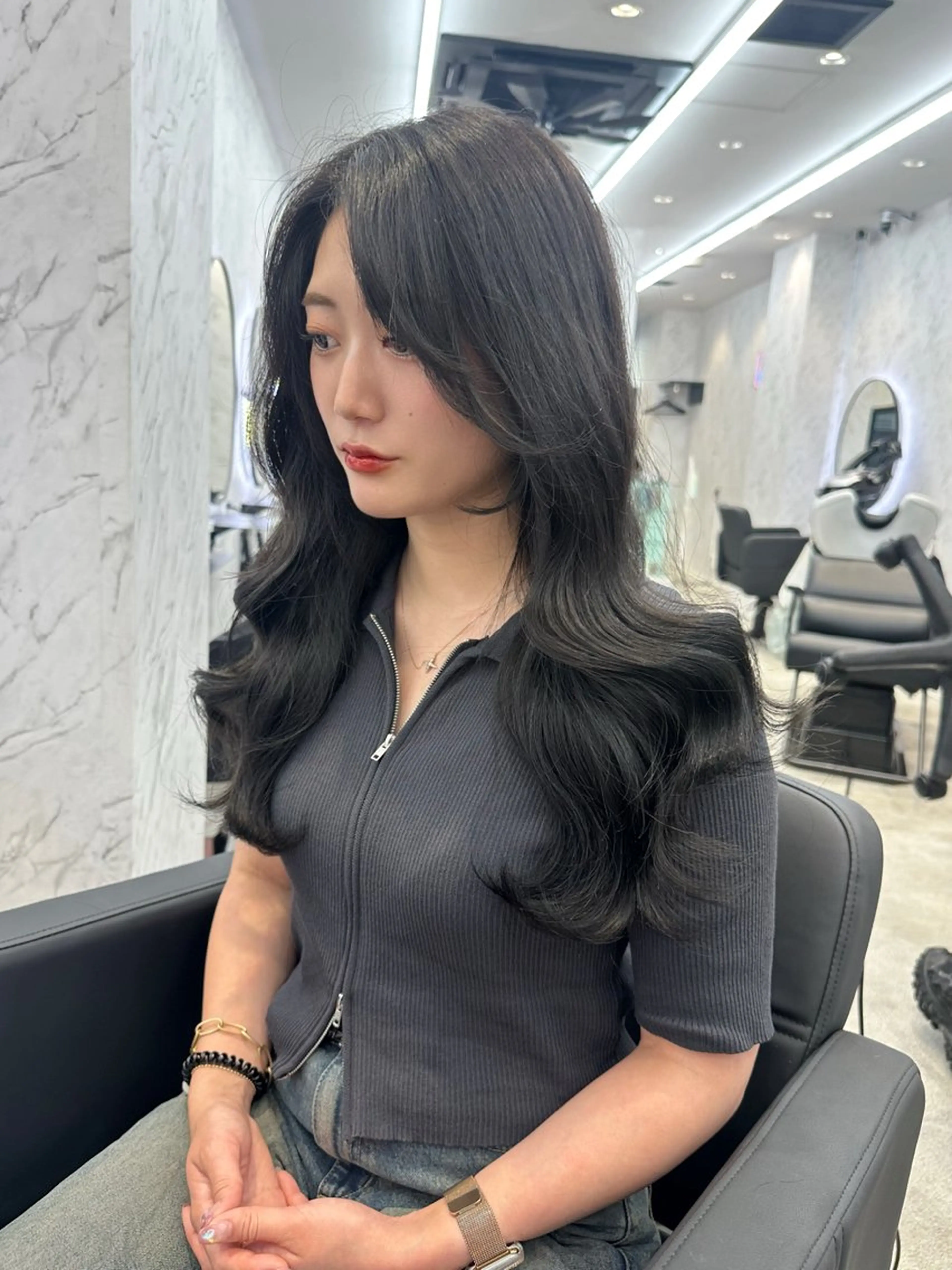 ロング カラー カット ヘアカラー 遠藤沙也加 韓国ヘア/町田のヘアスタイル