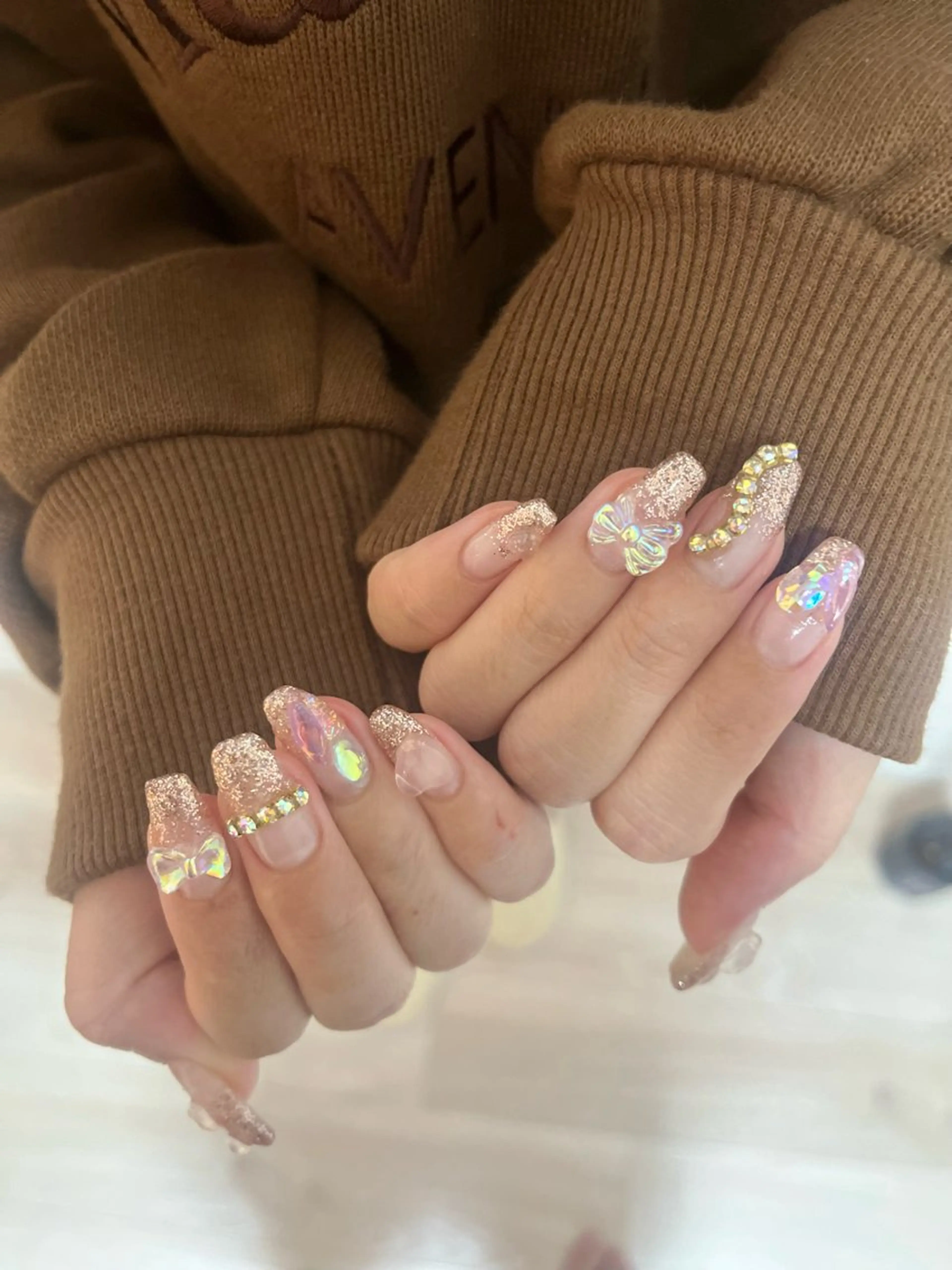 ネイル リボン ハンドネイル eclat 'kのネイルデザイン