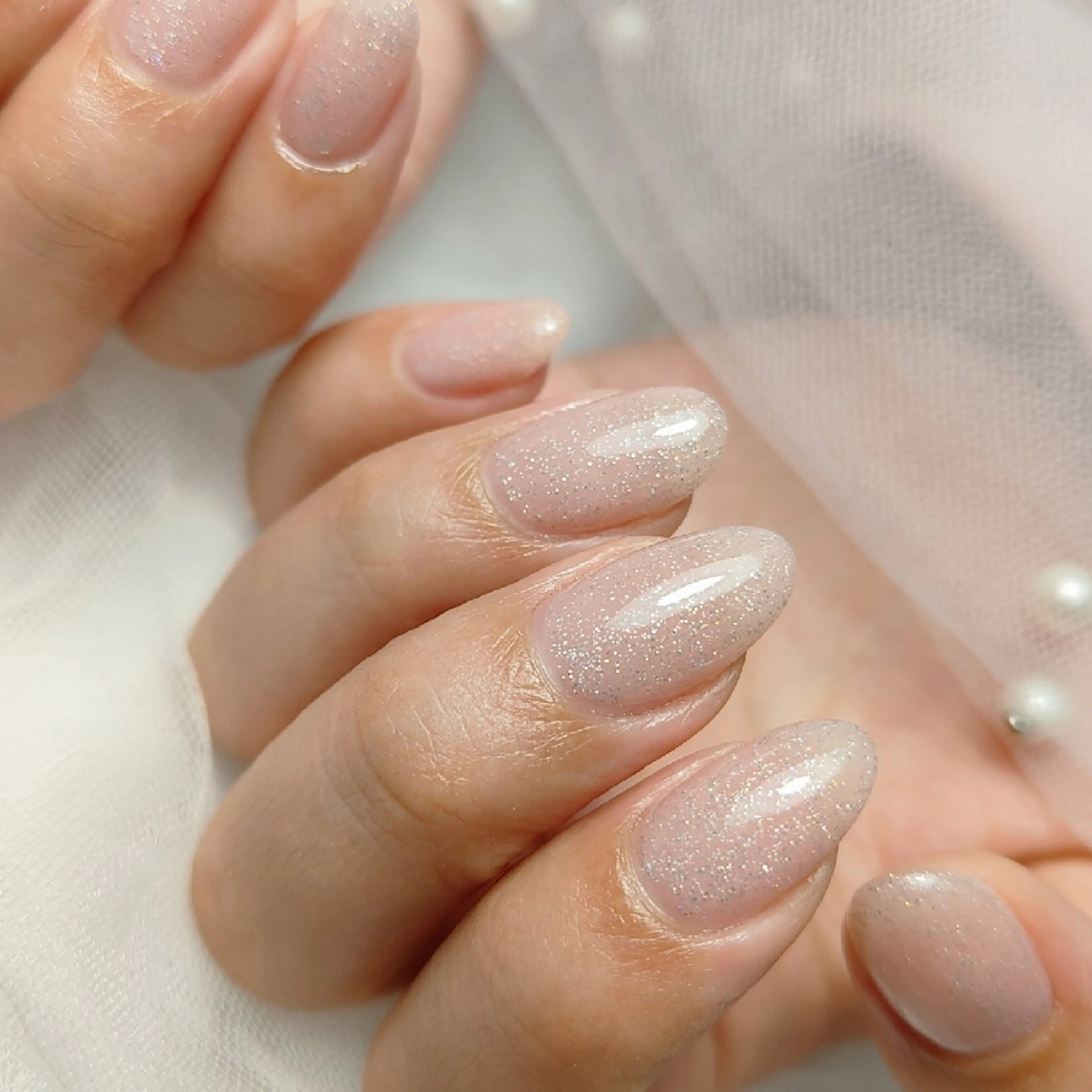 ネイル ラメ(グリッター) ハンドネイル CLEAR NAILのネイルデザイン