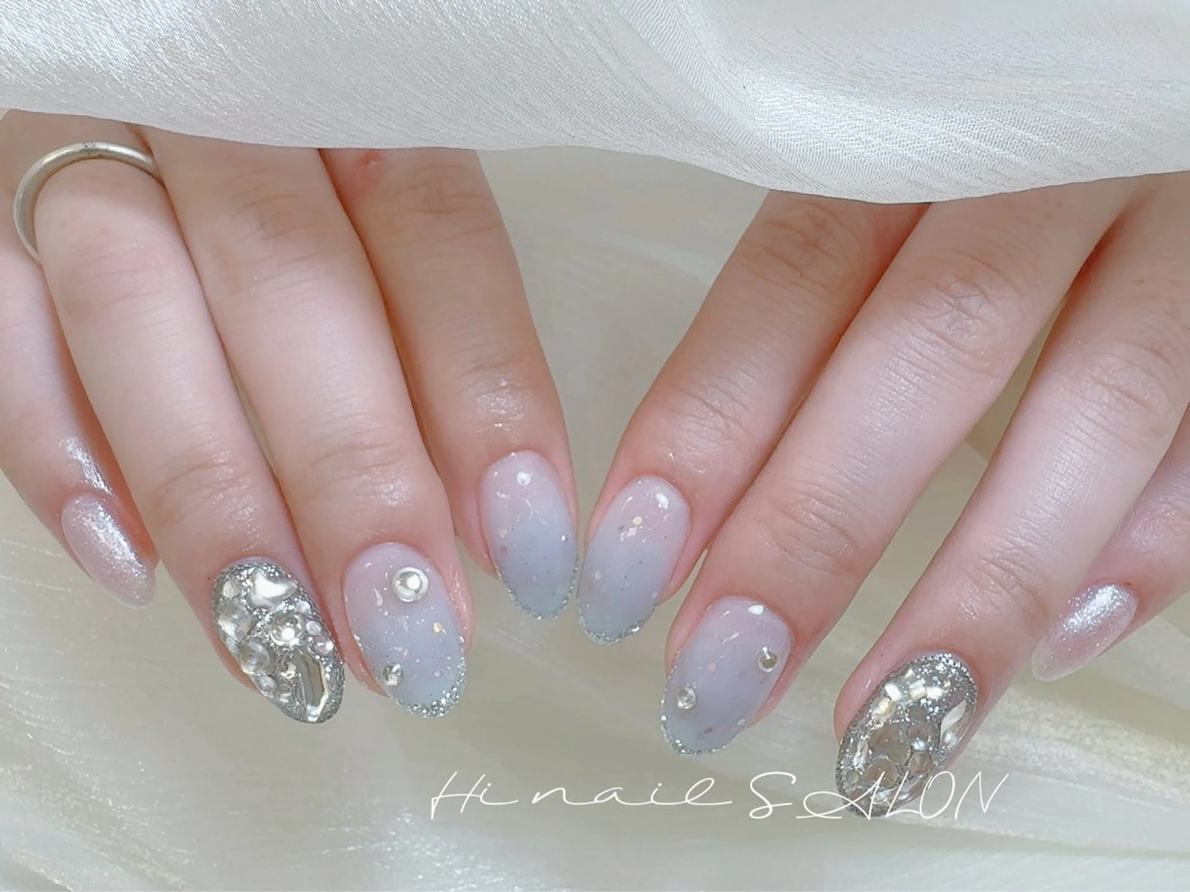 ネイル チークネイル フラッシュネイル フレンチネイル 韓国ネイル マグネットネイル ハンドネイル Hi nail Miyuki池袋東口のネイルデザイン