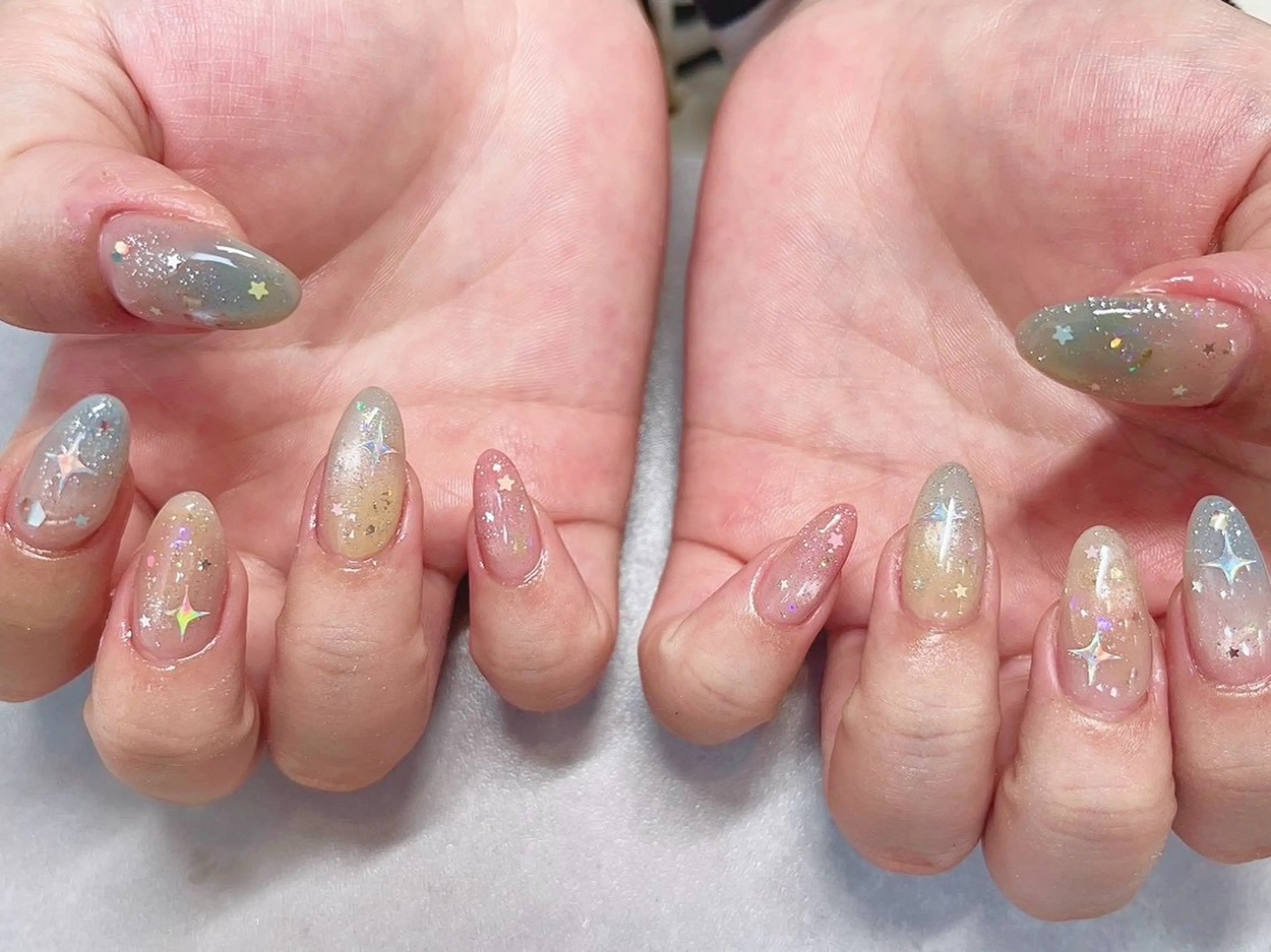 ネイル オーロラネイル キラキラネイル マグネットネイル Ayano ♡のネイルデザイン