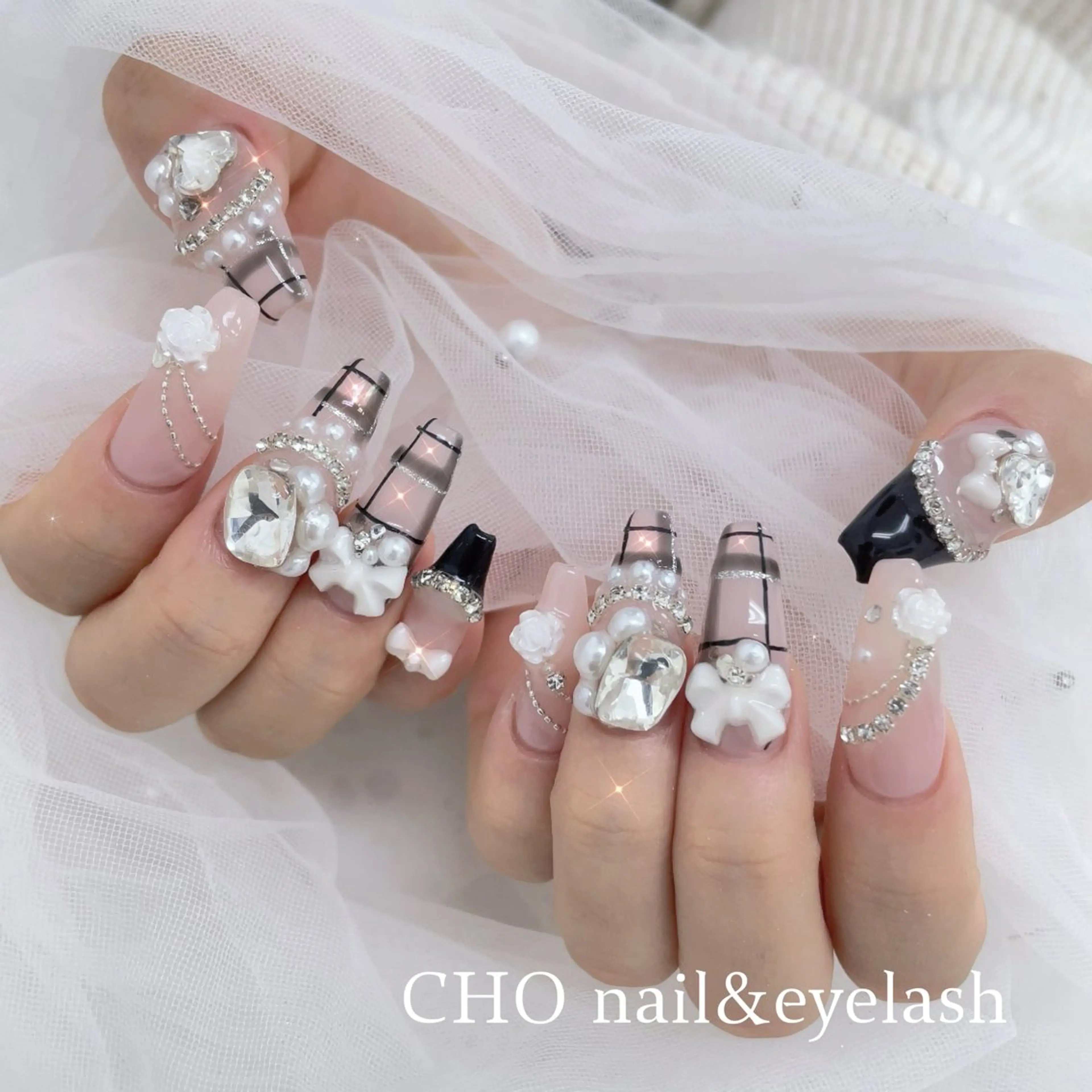 ロング ハンドネイル cho nailのネイルデザイン