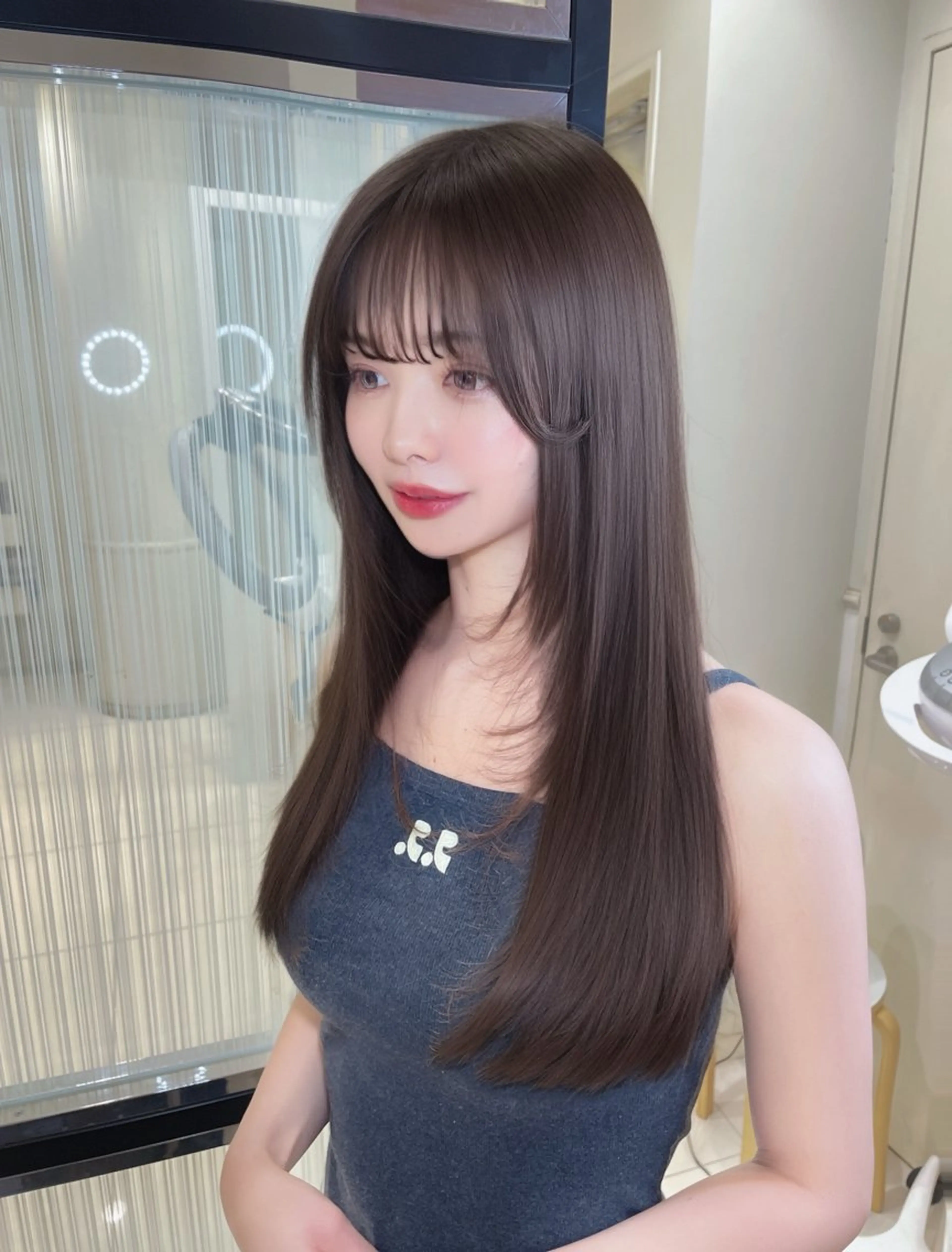 ロング カット 縮毛矯正 トリートメント 💝ベージュ系 カラー💝徳井はやとのヘアスタイル