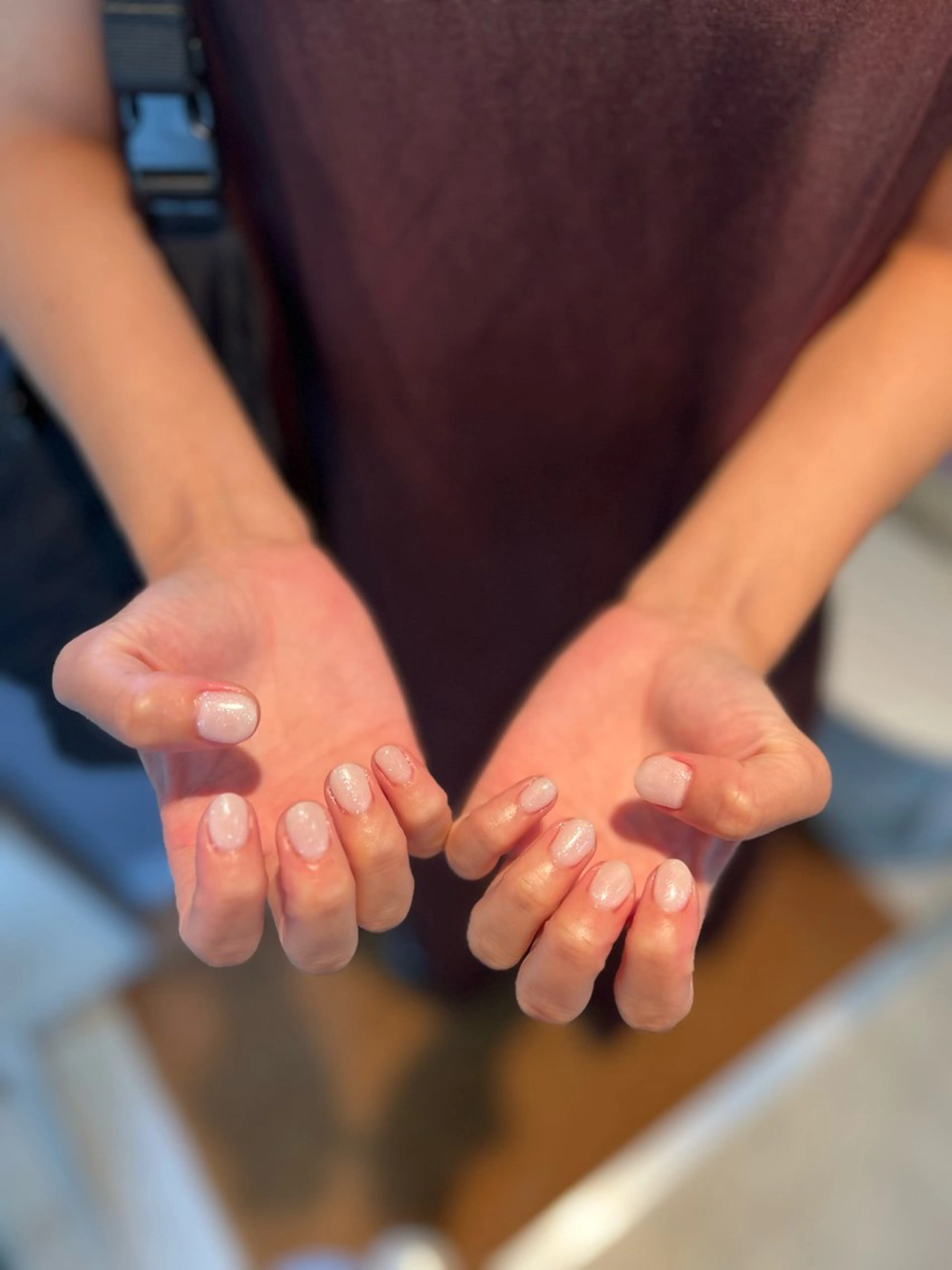ネイル ラメ(グリッター) ワンカラーネイル ホワイト Free's nail　Sakiのネイルデザイン