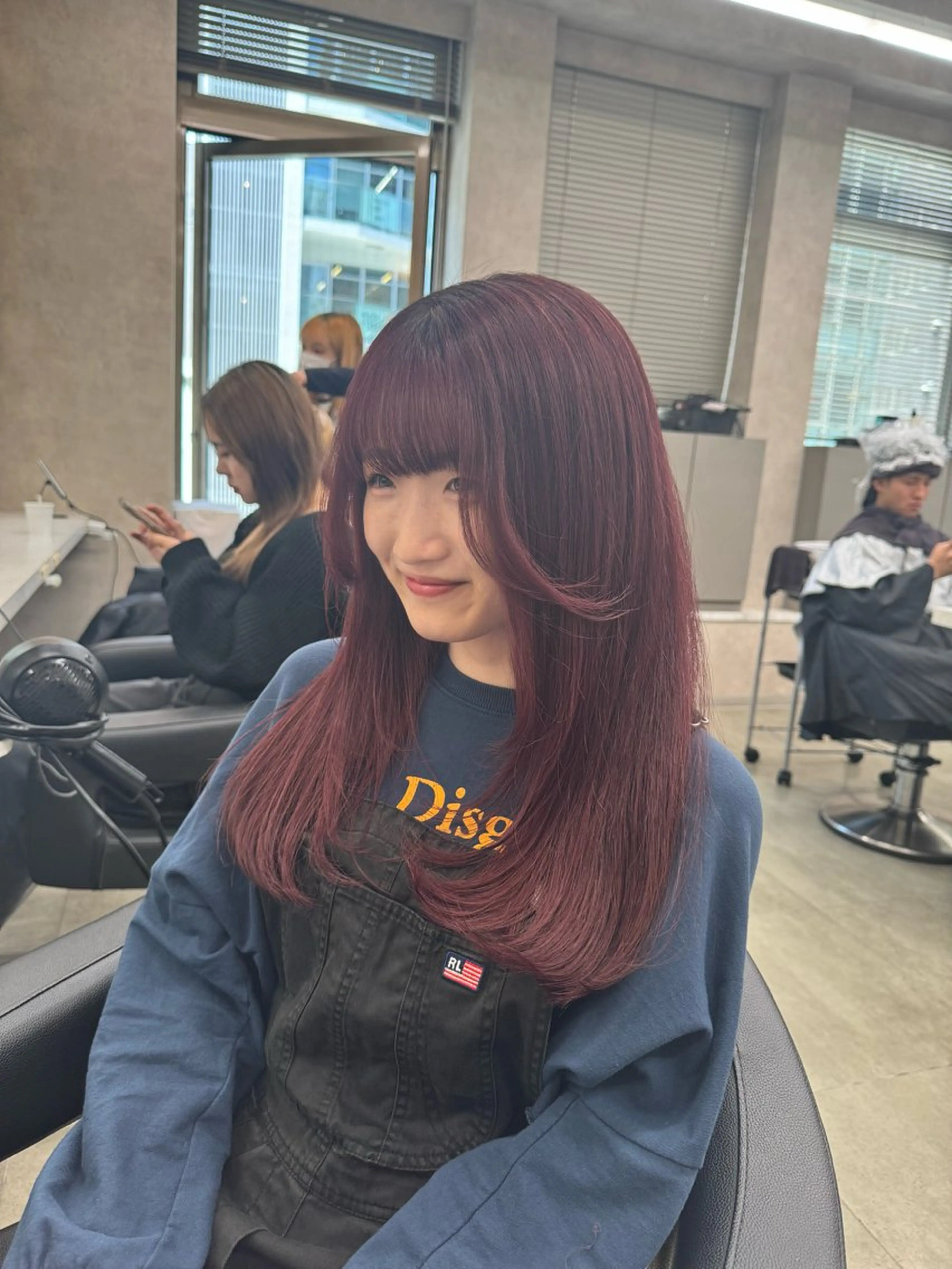 ロング カラー パーマ ヘアアレンジ メンズ キッズ 🍒暖色系 カラー🍒MEIのヘアスタイル