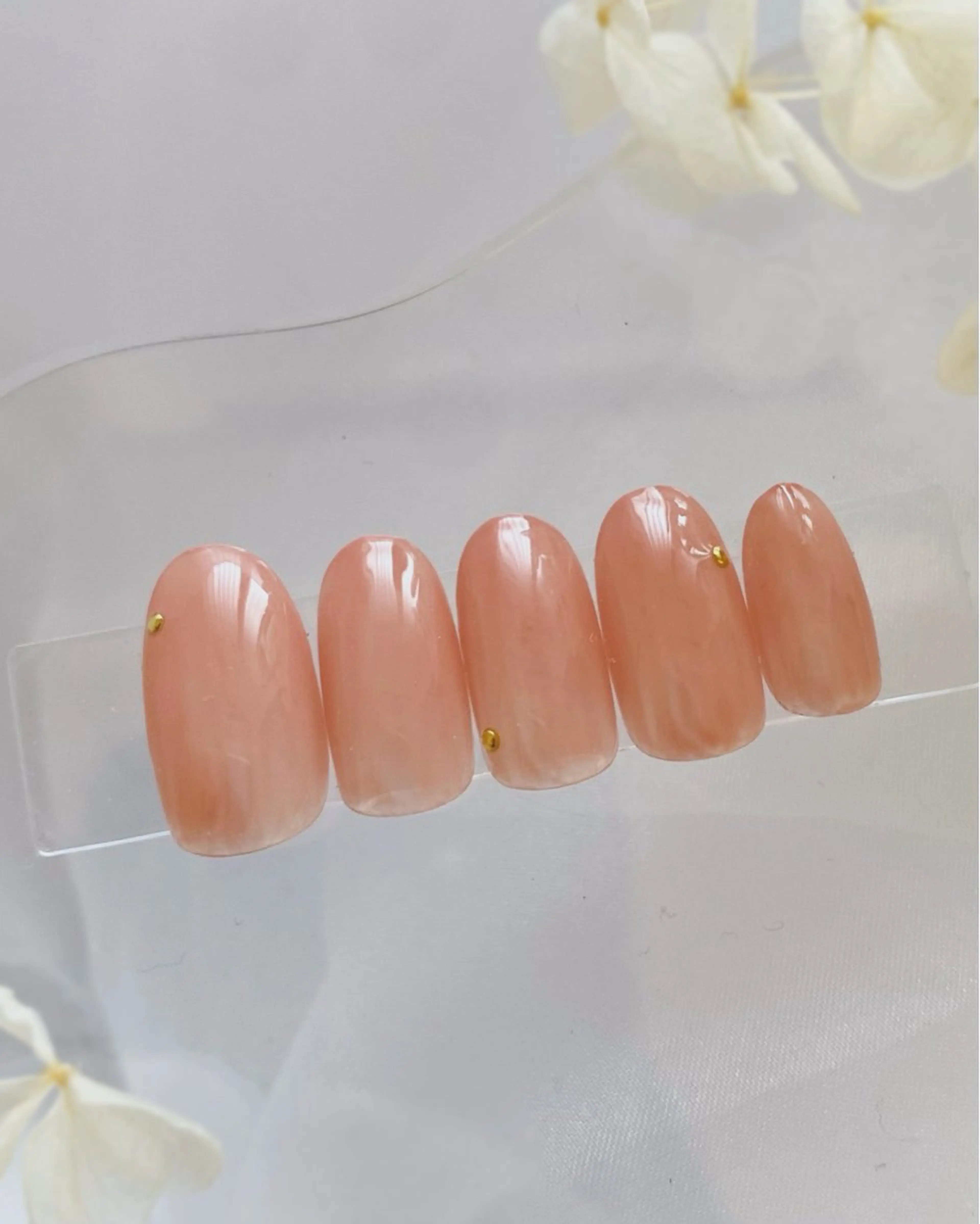 ネイル ジェルネイル ガーリー オフィスネイル ワンカラーネイル オレンジ 【 Miary 】 パラジェル認定サロンのネイルデザイン