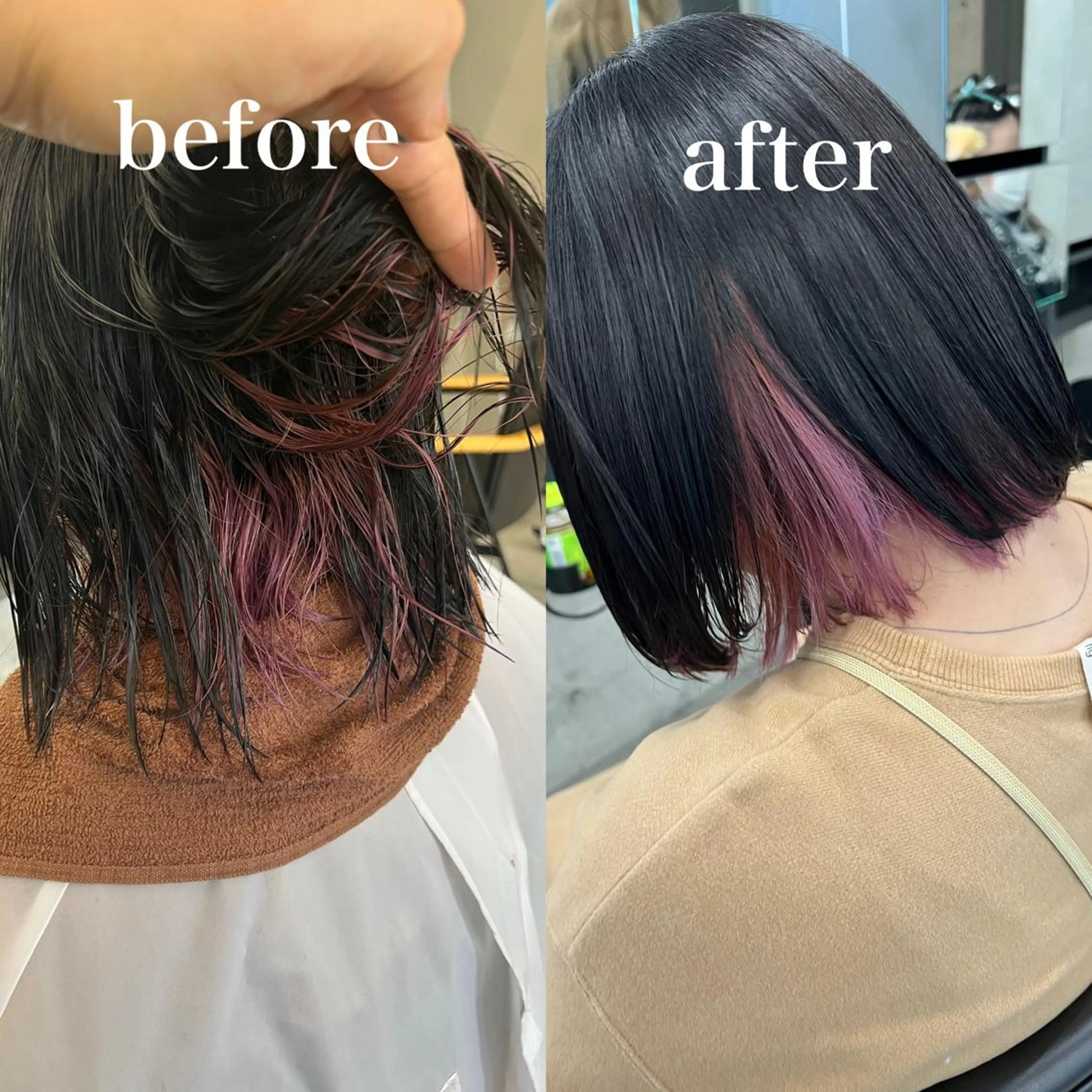 ミディアム カラー ブリーチ インナーカラー 縮毛矯正 誰よりも丁寧なカット 🍀小林輝のヘアスタイル