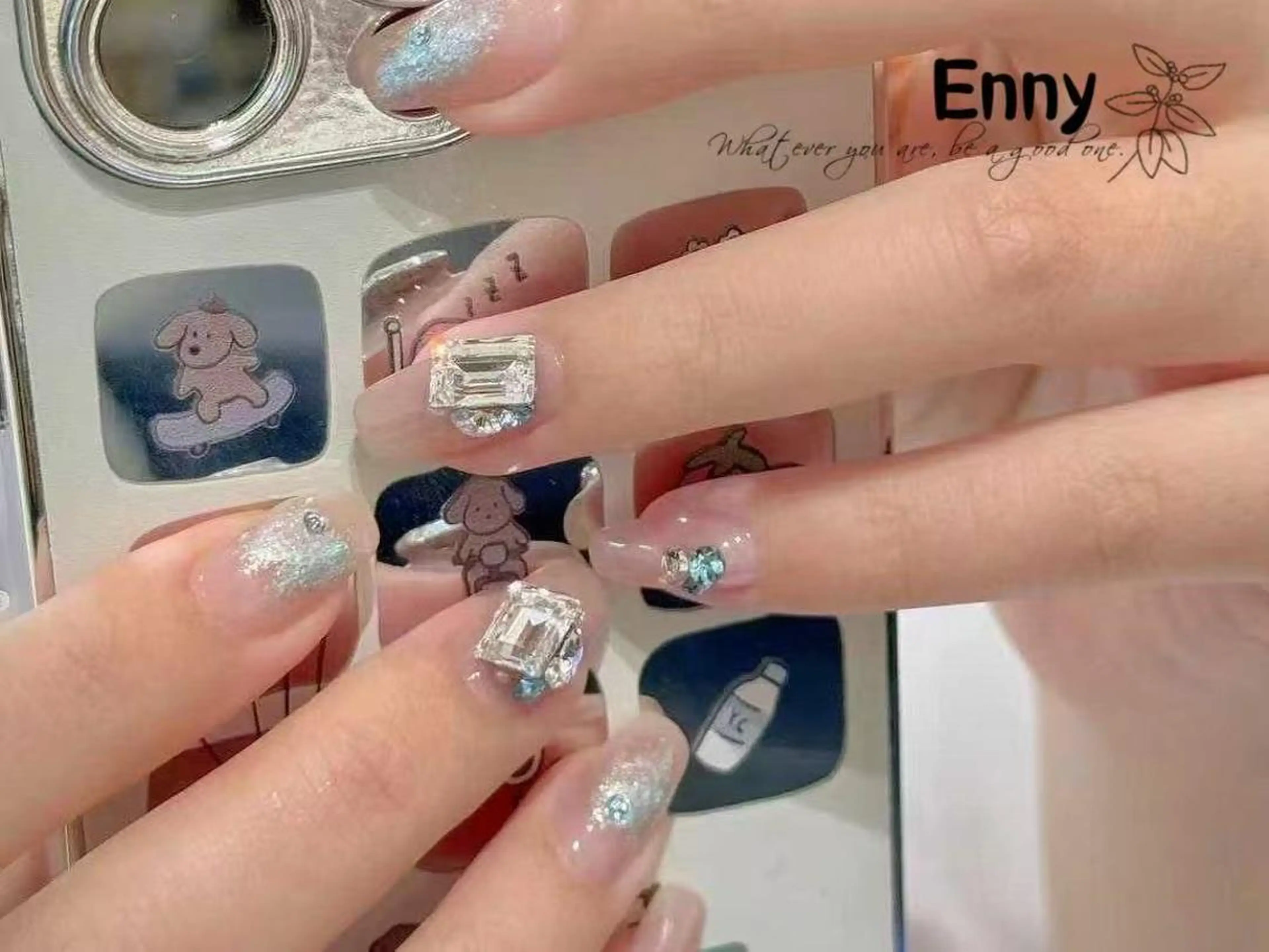 ネイル チークネイル 長さ出し フラッシュネイル フットネイル フレンチネイル Nailsalon Ennyのネイルデザイン