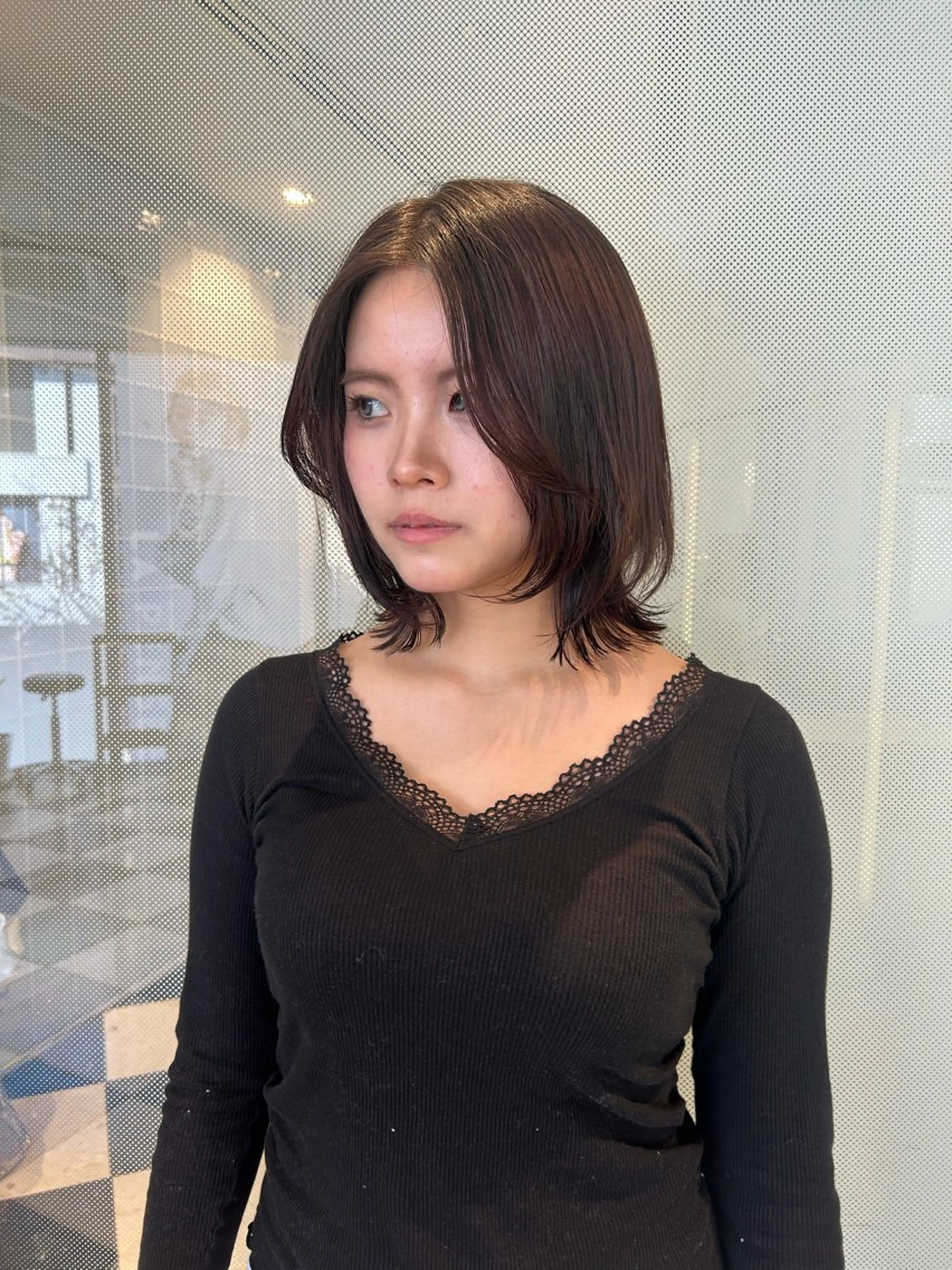 ショート 顔まわりレイヤー 顔周りカット レイヤーカット カット LA PENSEE BLEU所属・大谷美佳/レイヤー カット/ツヤ髪のヘアスタイル