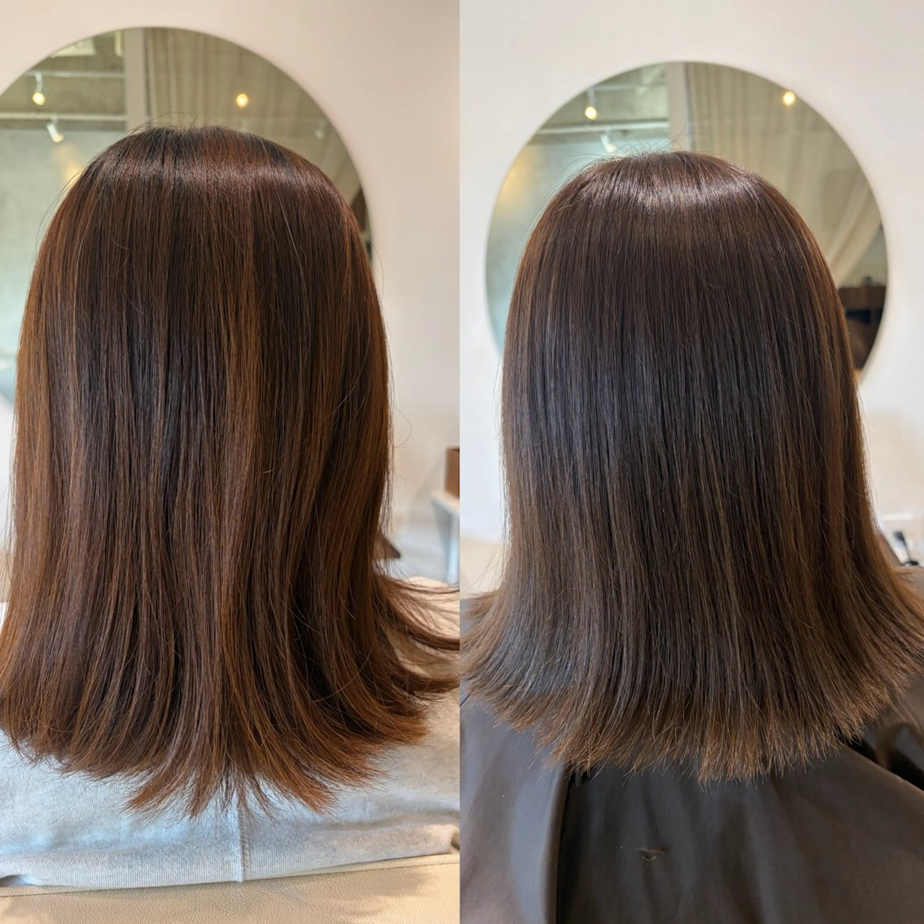 ミディアム カラー hairmake mano所属・山下 阿雅のヘアスタイル