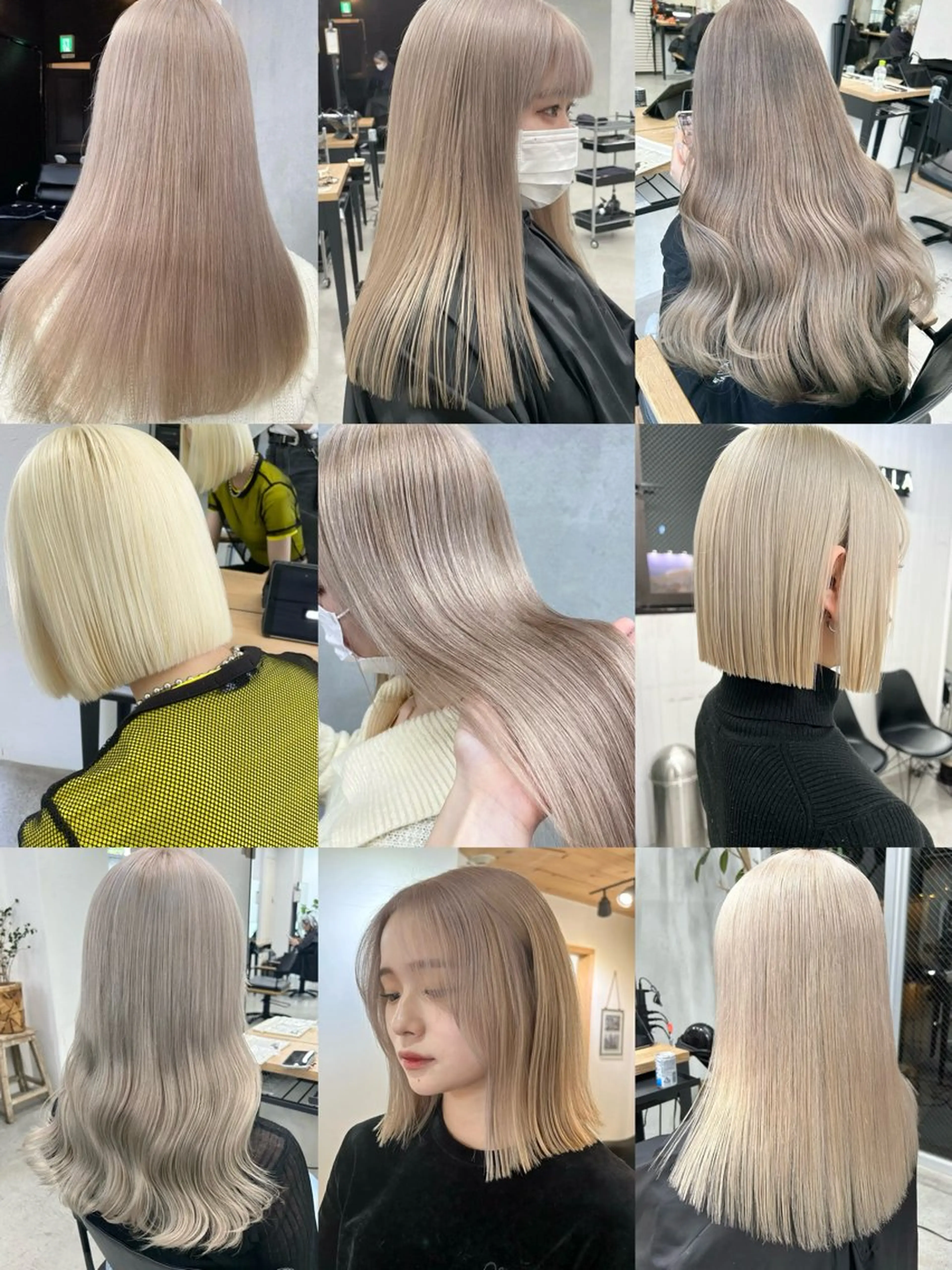ロング カラー ヘアアレンジ ベージュカラー ブリーチ ブロンド ヘアカラー トリートメント 韓国/ハイトーン/ ボブ🎀MIKU🎀のヘアスタイル