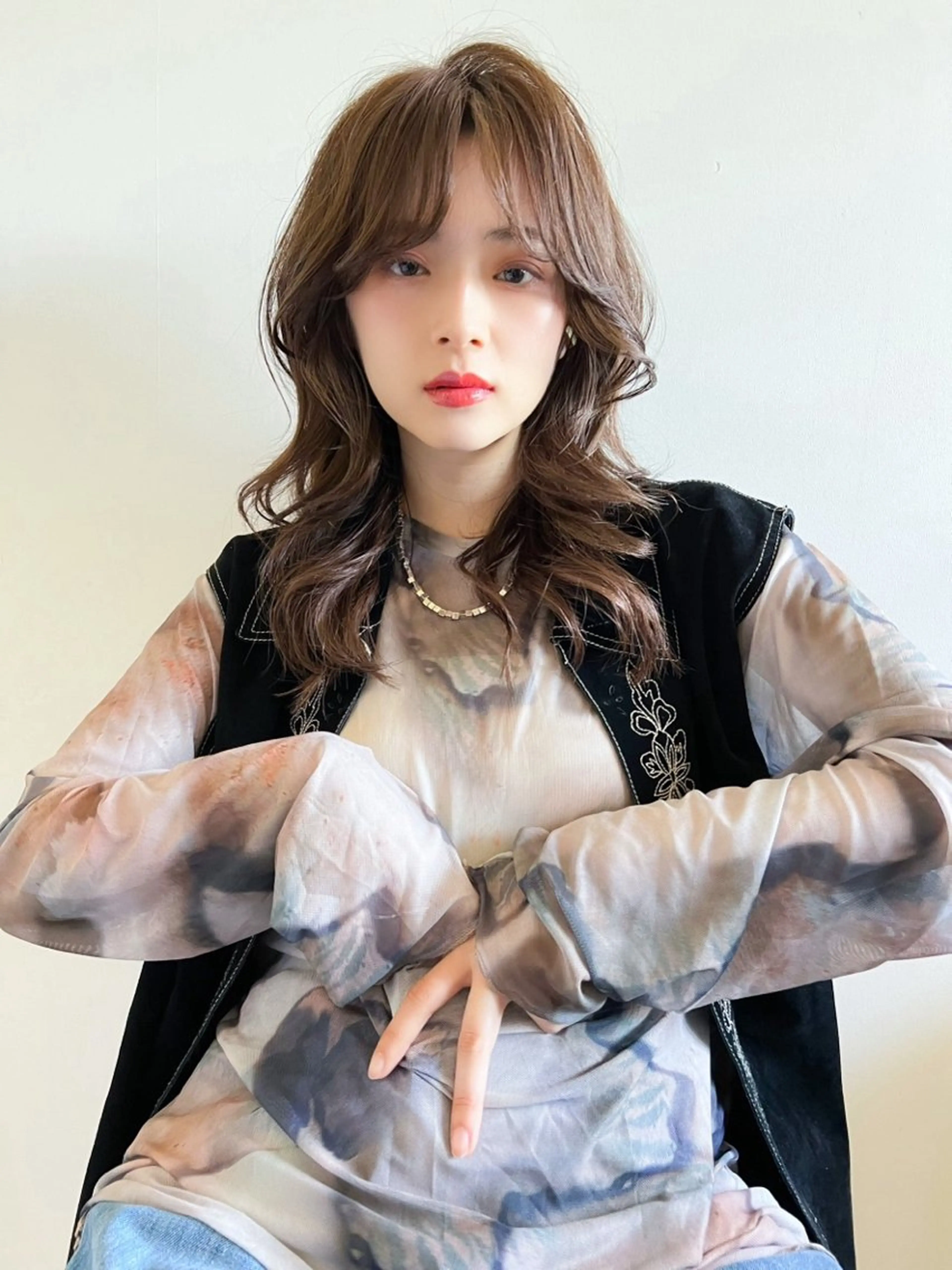 セミロング カラー ヘアアレンジ 🤎垢抜けベージュ カラー🤎ハヤトのヘアスタイル