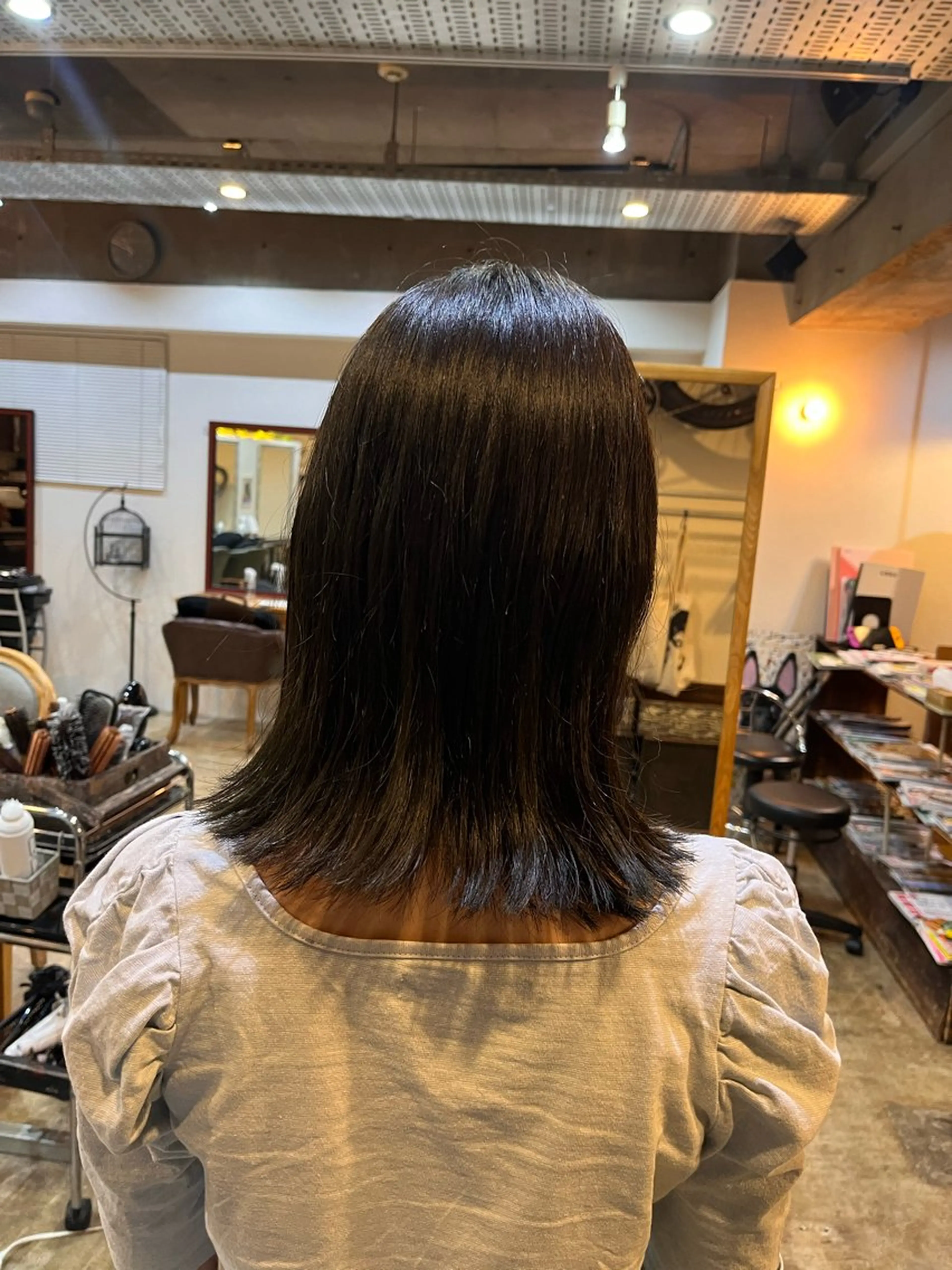 ミディアム カラー ヘアカラー 松原 樹里のヘアスタイル