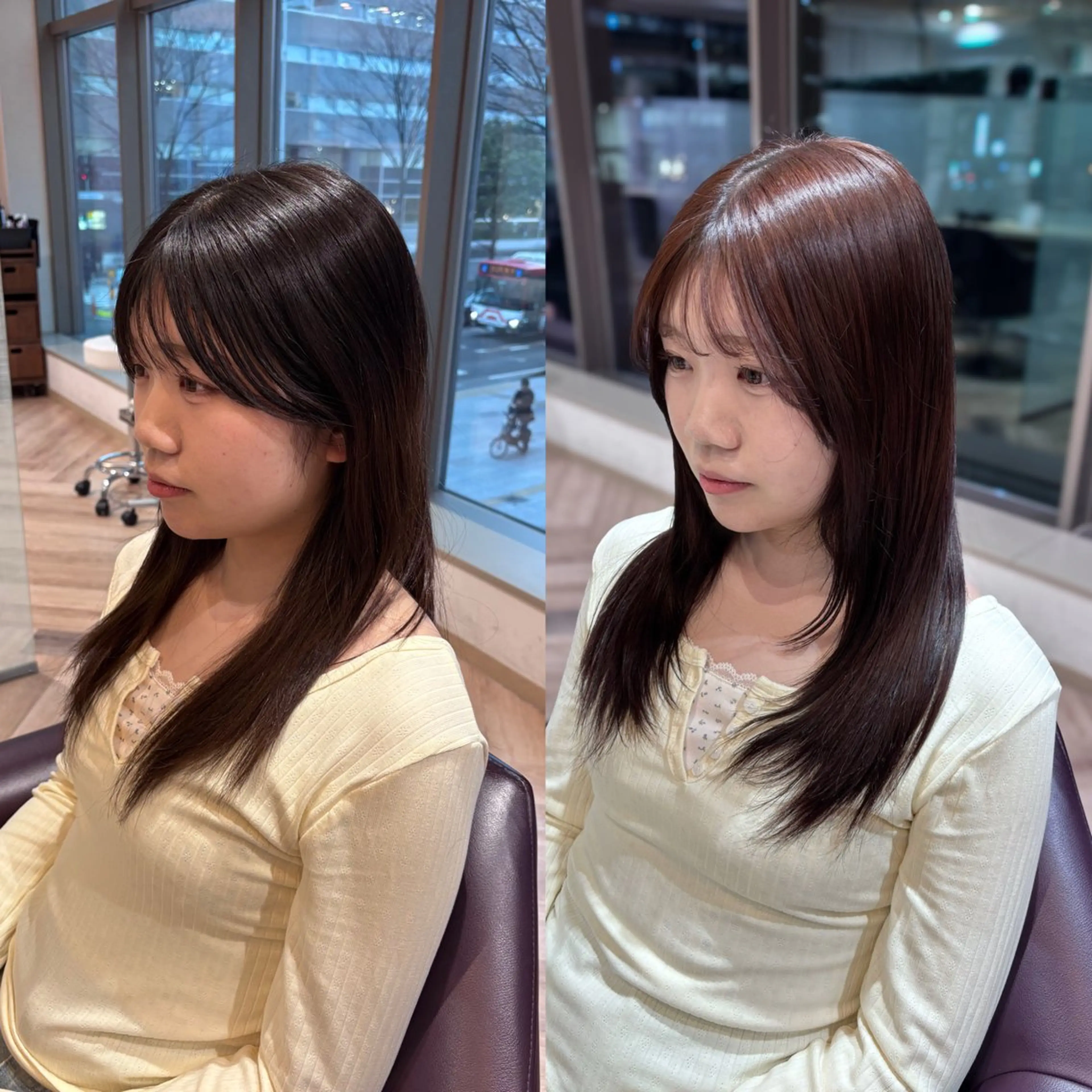 カラー ヘアカラー ツヤ髪🎀暖色カラー さとあみのヘアスタイル