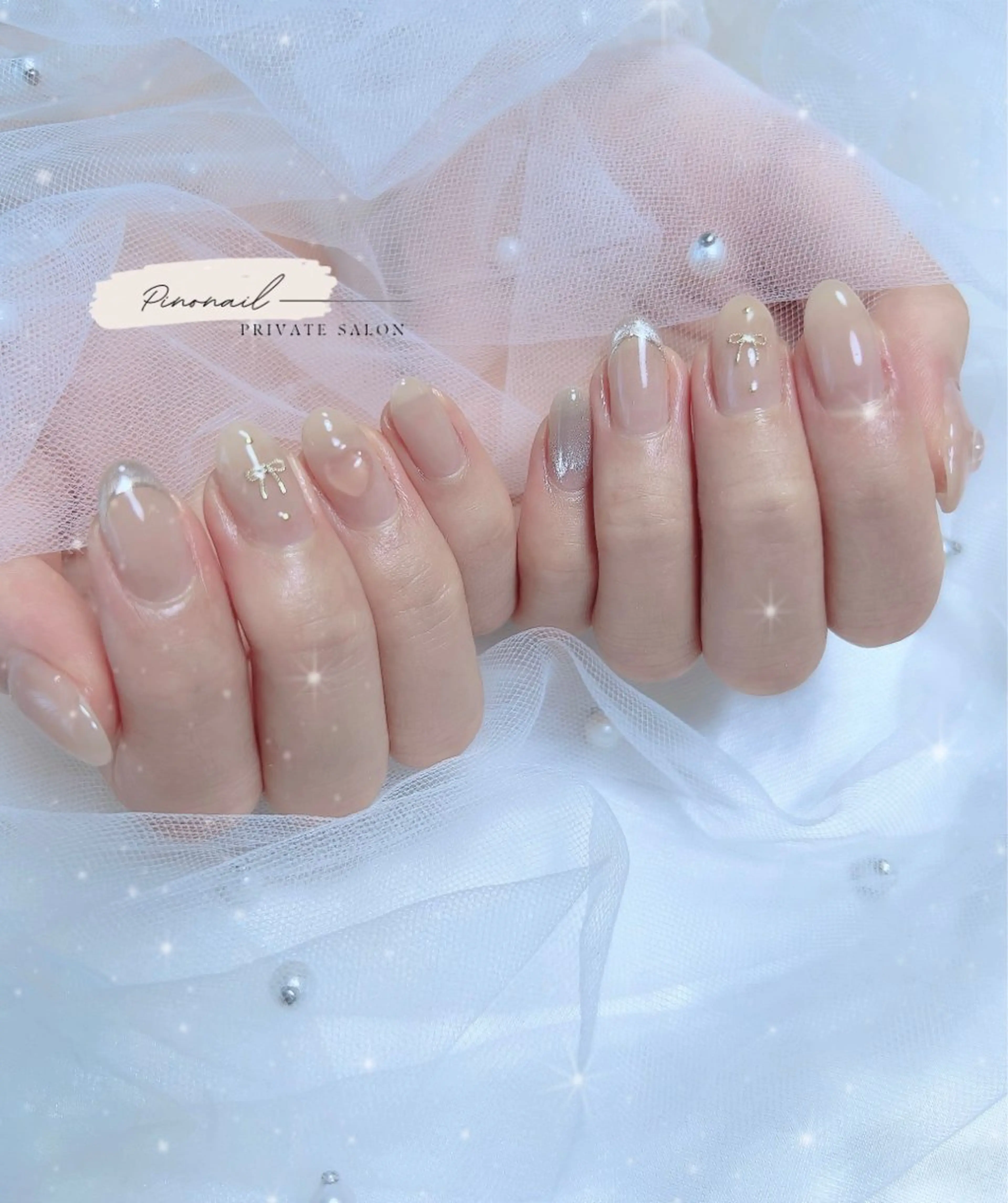 ネイル リボン ハンドネイル pinonail所属・Pino Nailのネイルデザイン