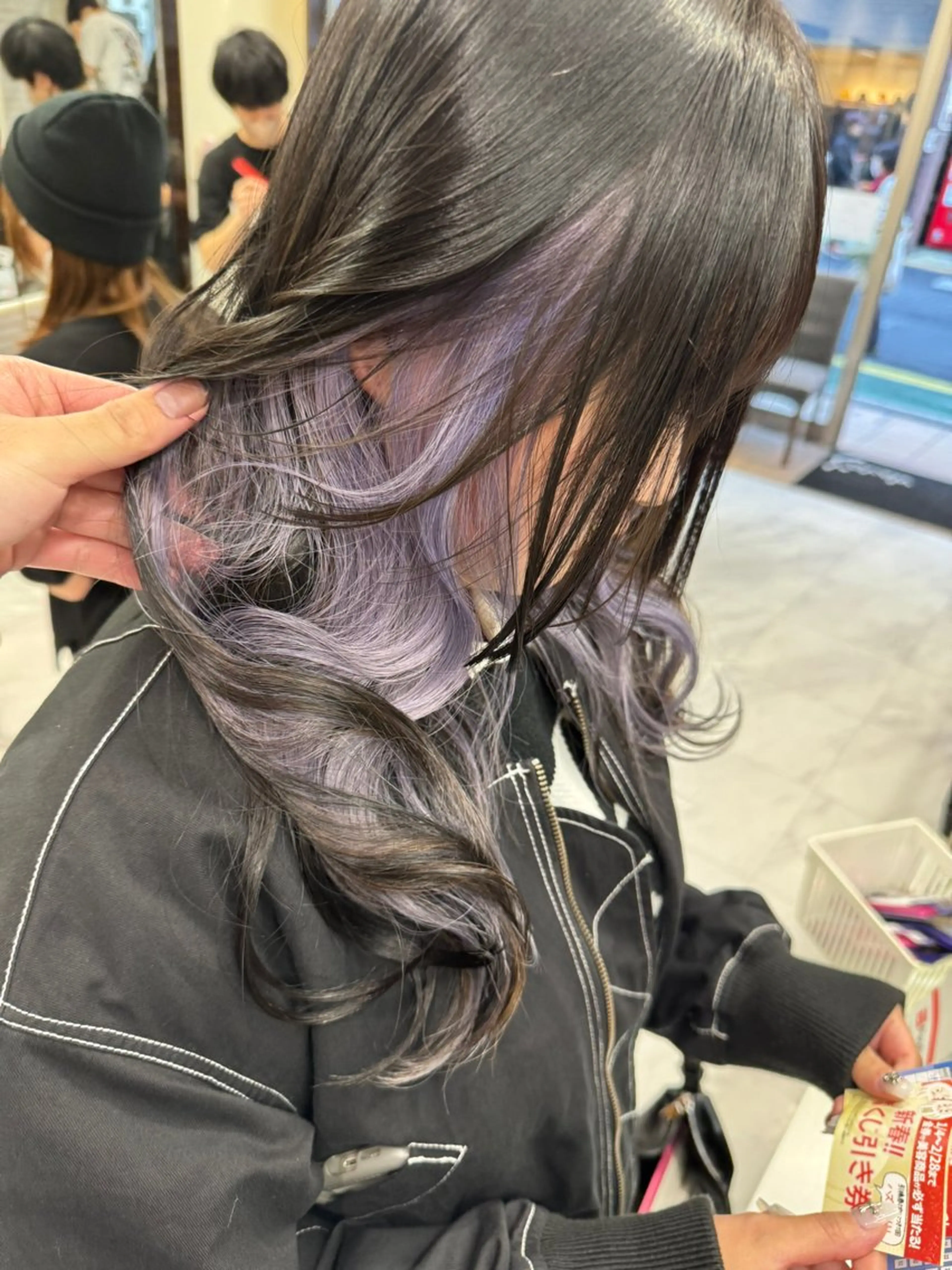 セミロング カラー ヘアアレンジ 切りっぱなしボブ ミストバング 黒髪 ブリーチ ブルーカラー カット ヘアカラー トリートメント 目黒 碧人のヘアスタイル