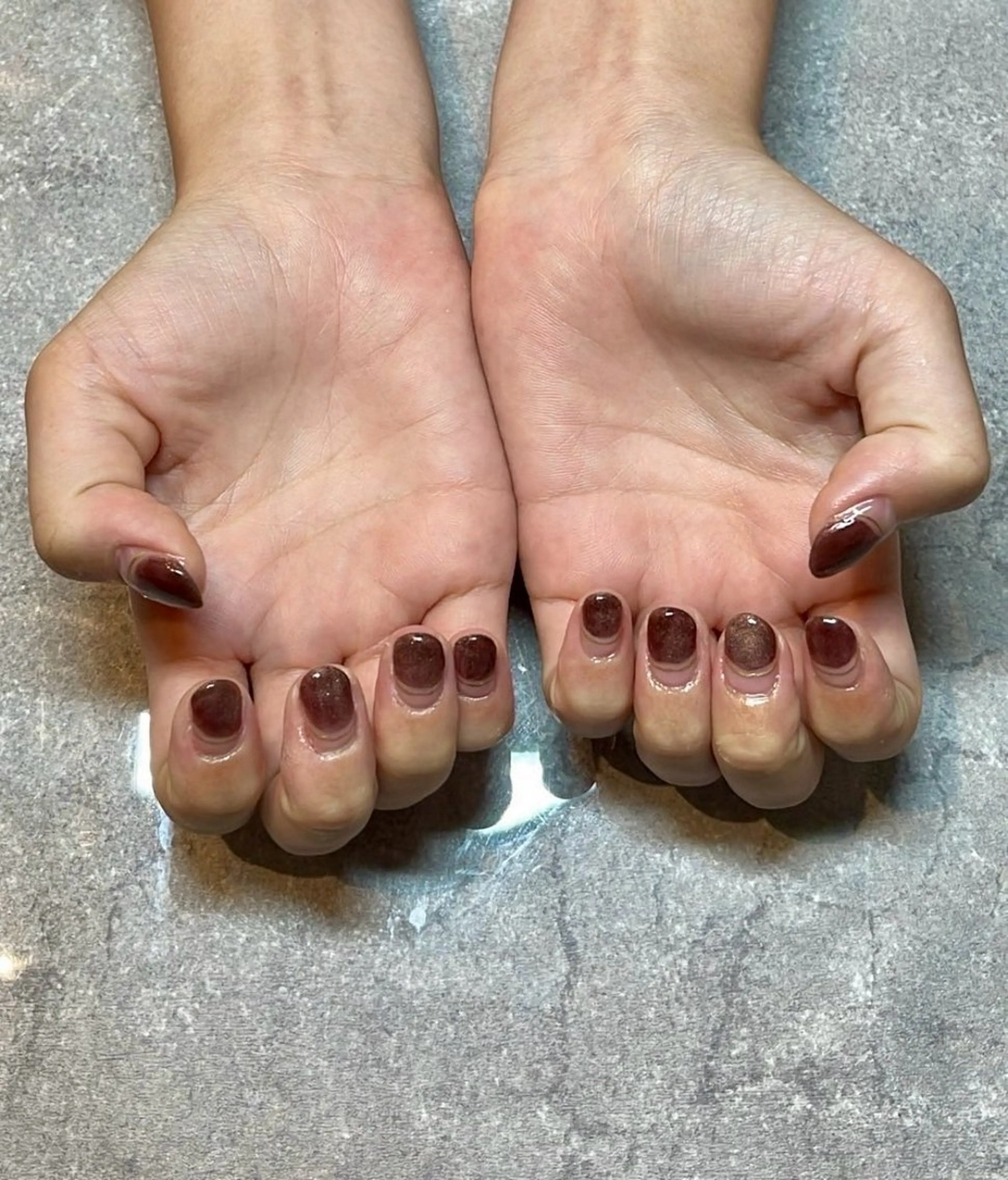 ネイル ニュアンスネイル ハンドネイル ネイルスクールw yuriのネイルデザイン