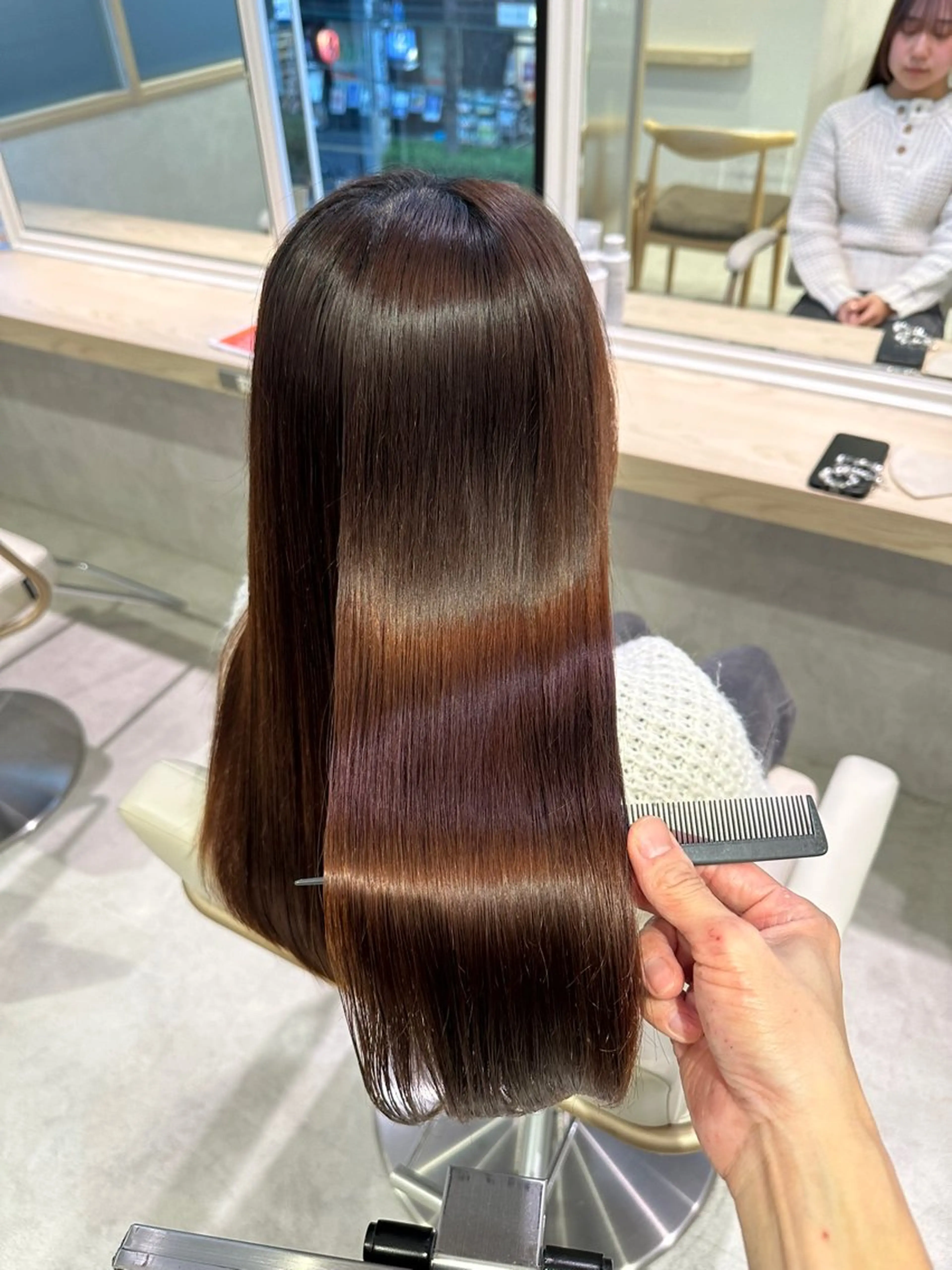 ロング カット 縮毛矯正 トリートメント 美髪⭐︎髪質改善 井上　康司のヘアスタイル