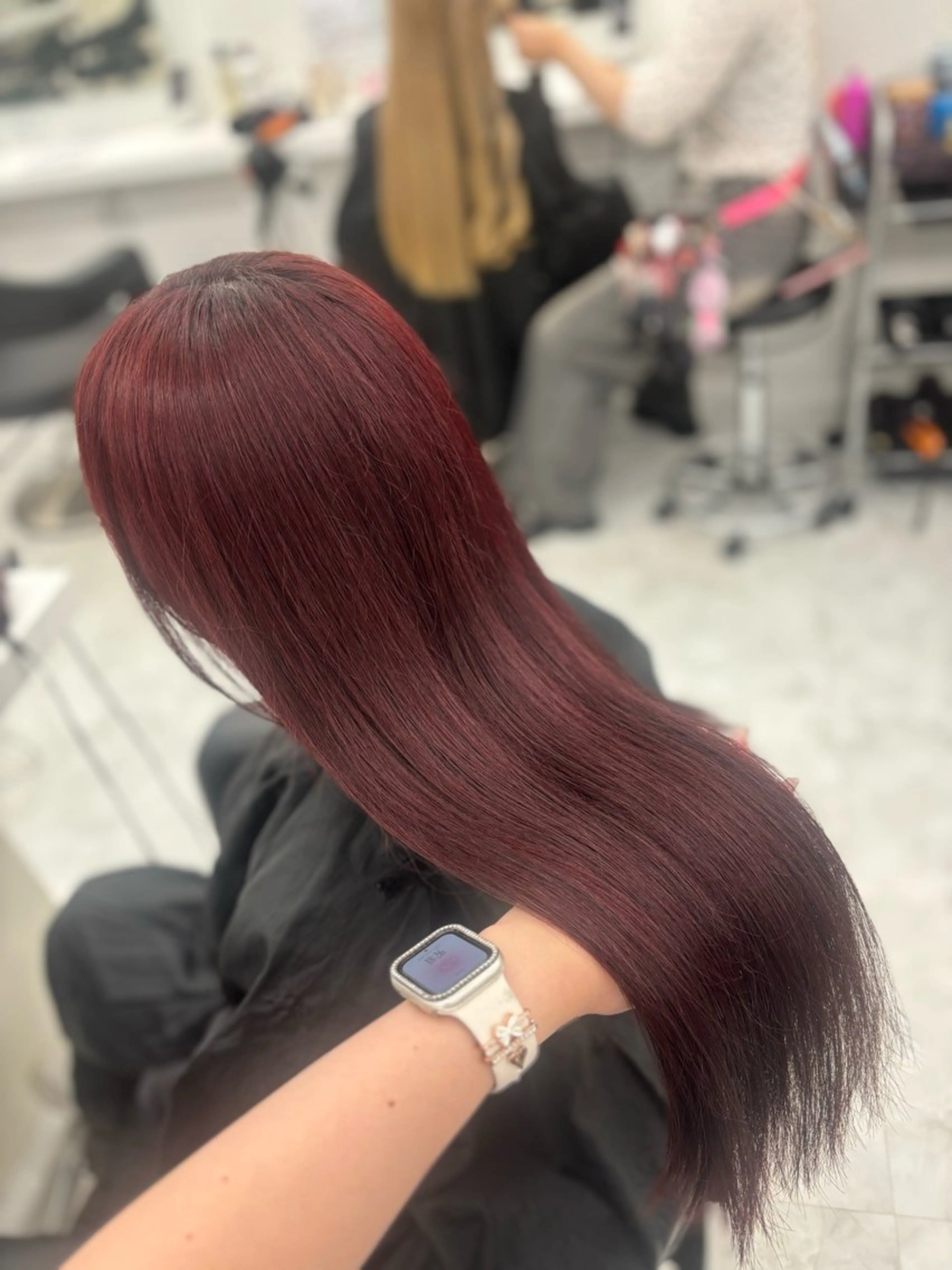 ロング カラー カット ヘアカラー トリートメント 🤍レイヤー/顔周り 暖色hirari🤍のヘアスタイル