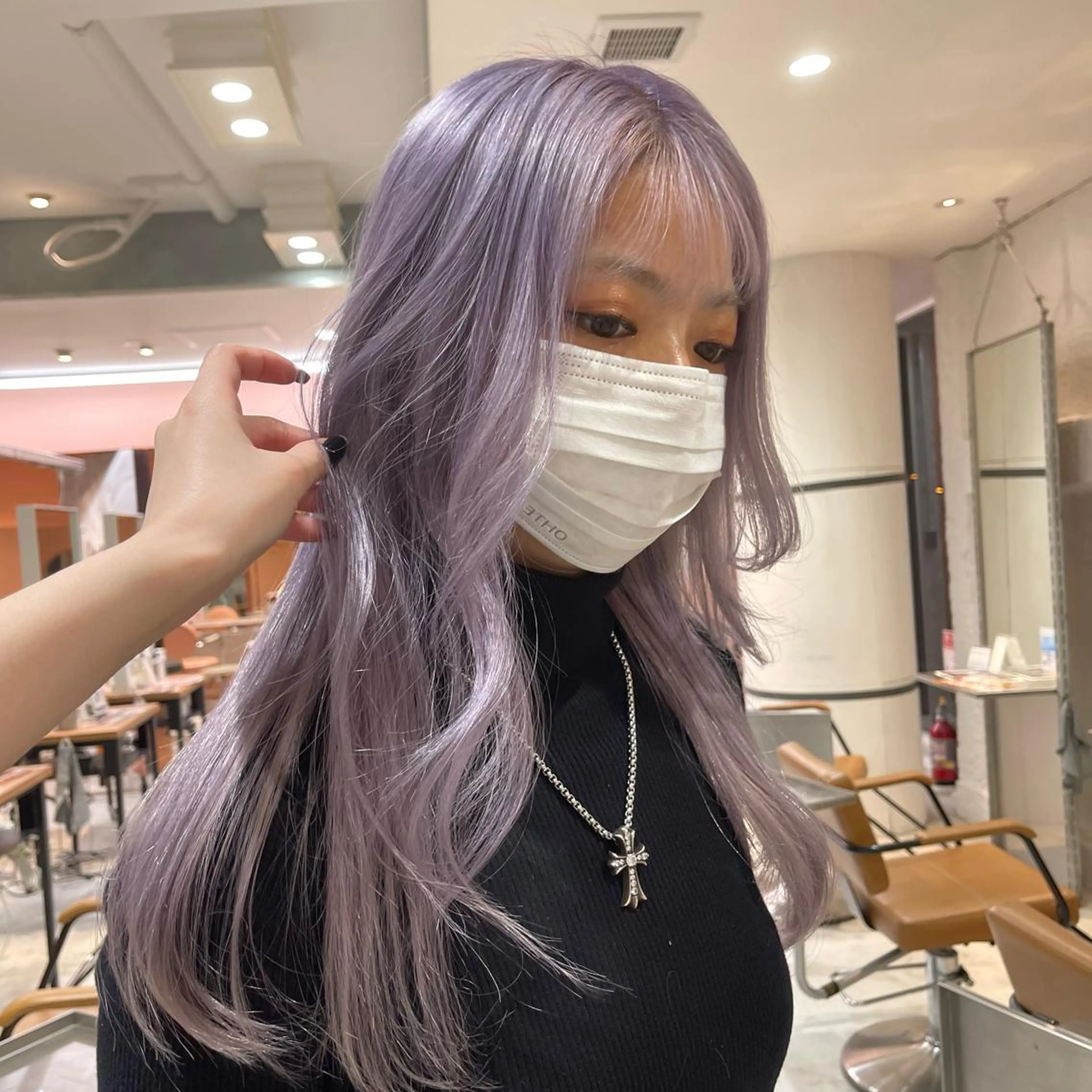 ロング カラー ラベンダーカラー nameless miichiのヘアスタイル
