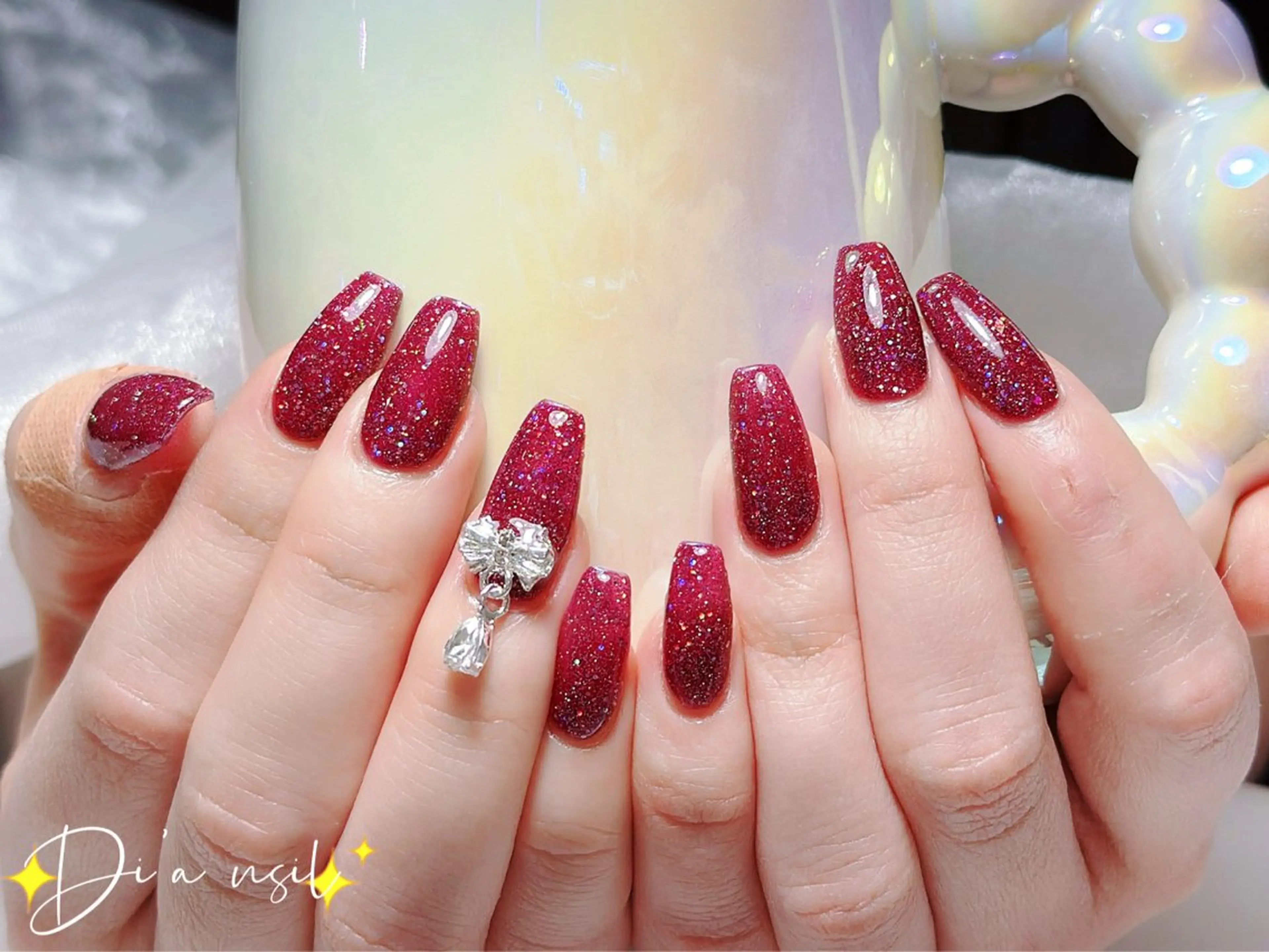 ネイル チークネイル ジェルネイル グラデーション マグネットネイル ニュアンスネイル ハンドネイル Di'a nail ネイルサロンのネイルデザイン