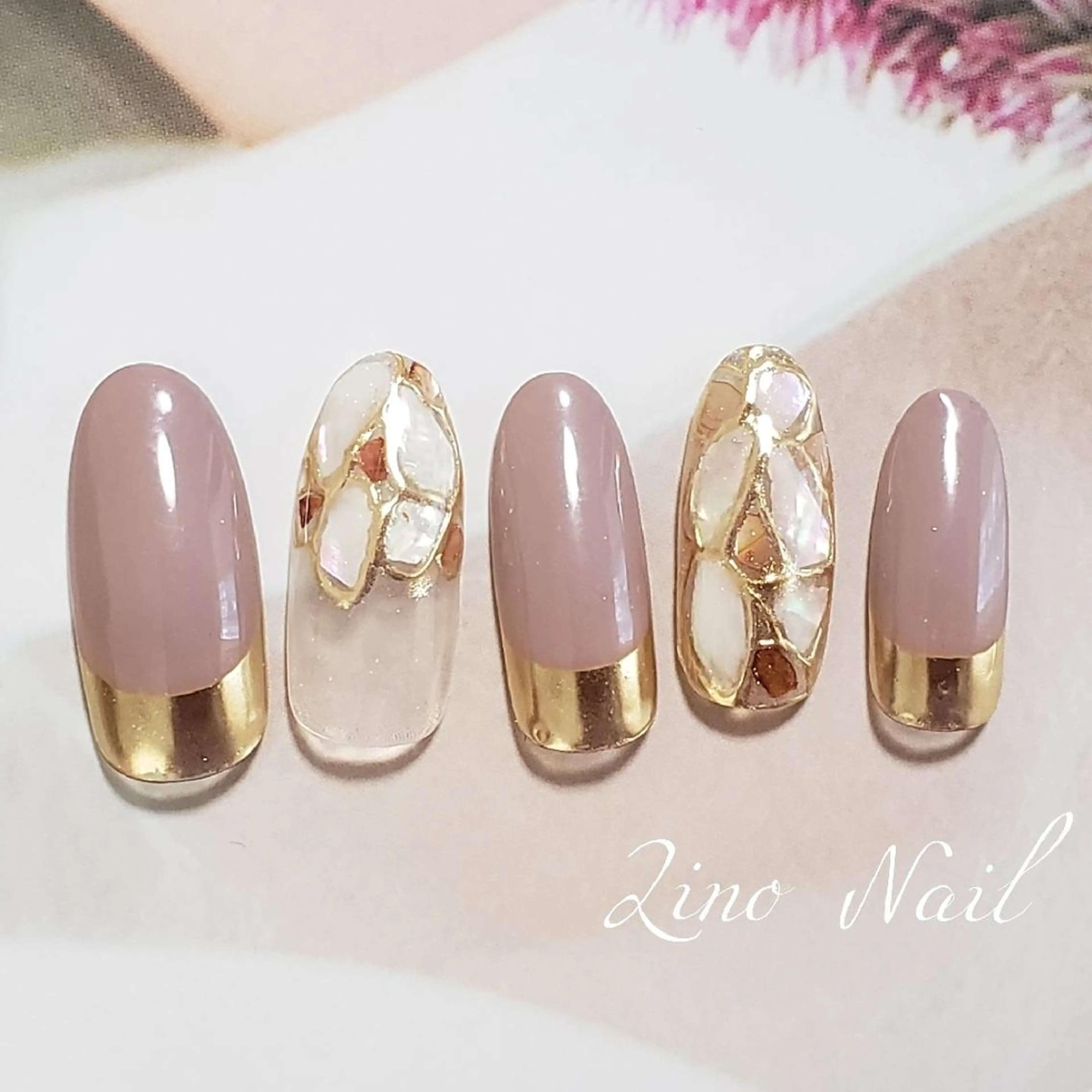 ネイル フレンチネイル ジェルネイル ミラーネイル ニュアンスネイル パラジェル Lino Nailのネイルデザイン