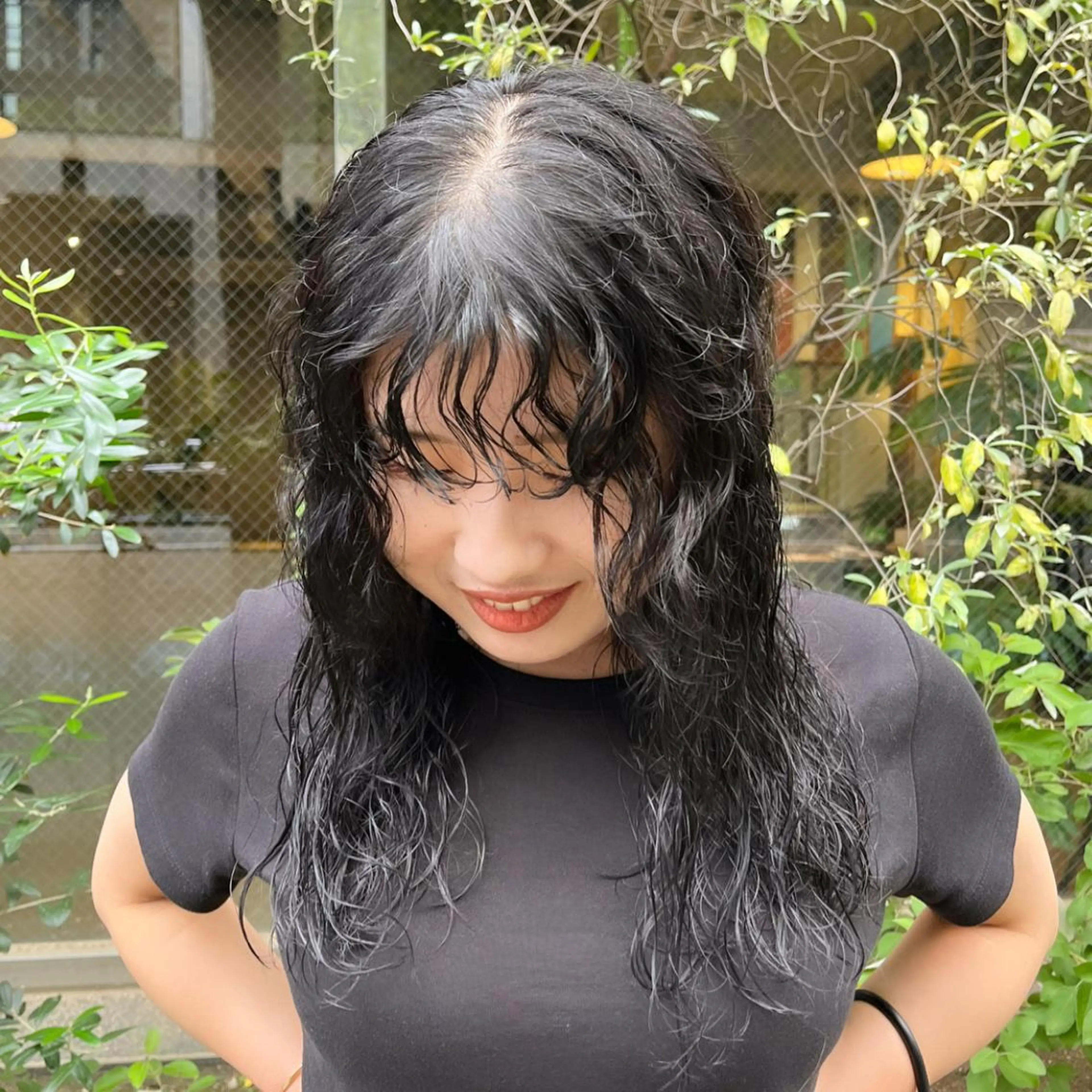 パーマ えんぐちとも／透明感 カラー／博多ボブのヘアスタイル