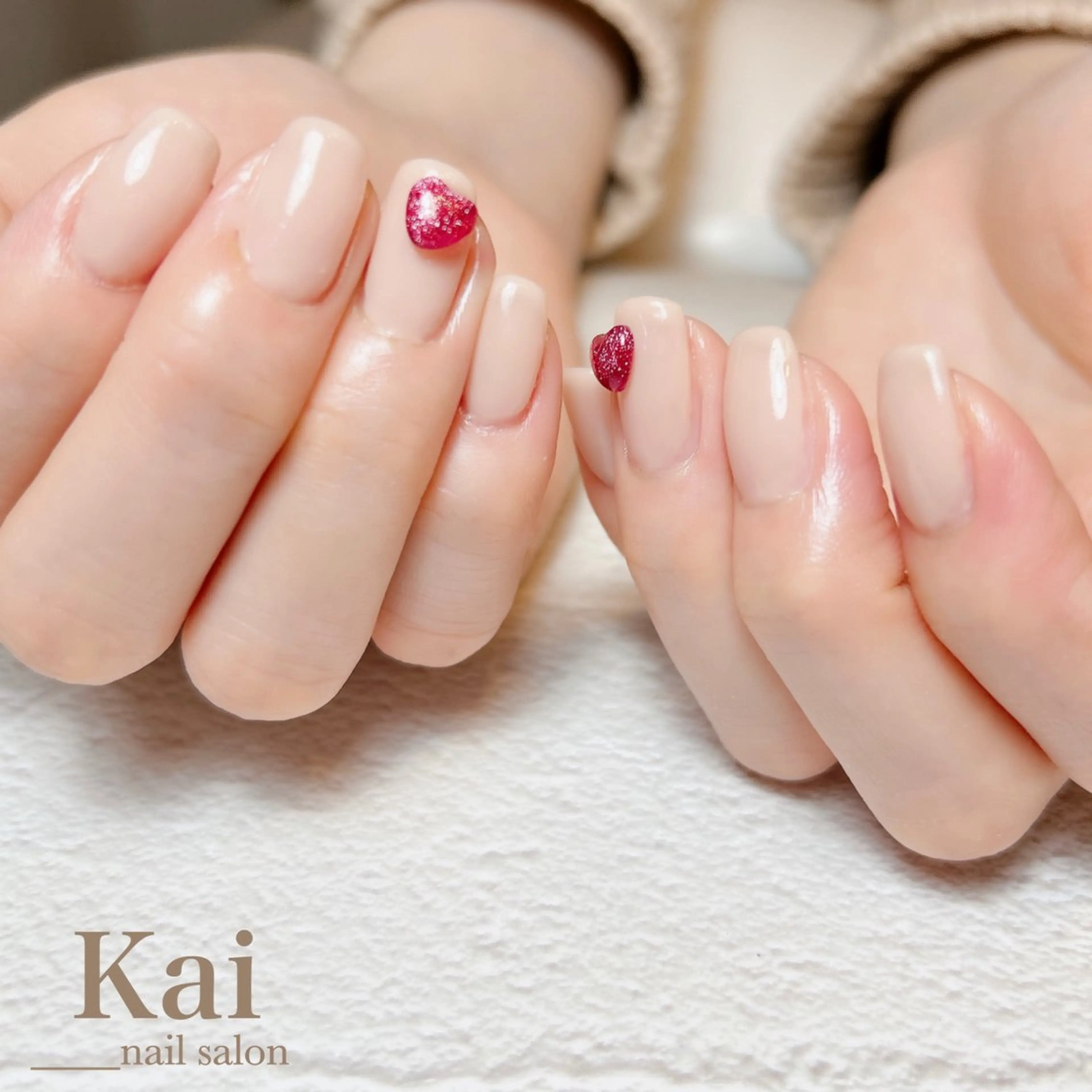 ネイル ジェルネイル マグネットネイル ニュアンスネイル シンプルネイル バレンタイン ハンドネイル Kai  nail Mayukoのネイルデザイン