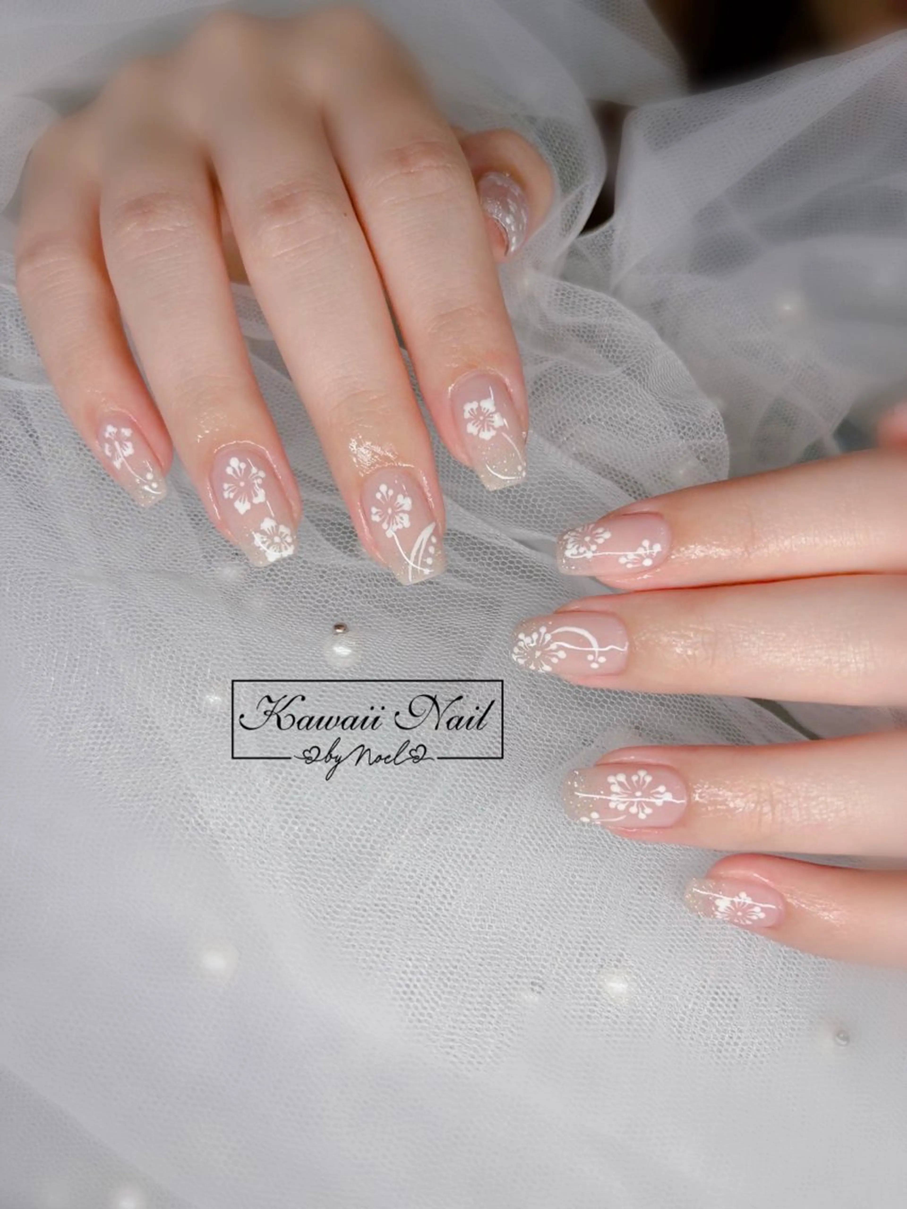 ネイル アートネイル 長さ出し フットネイル フレンチネイル ジェルネイル ハンドネイル フットネイル ハンドケア Kawaii Nail Salon所属・Kawaii-jp Tomisatoのネイルデザイン