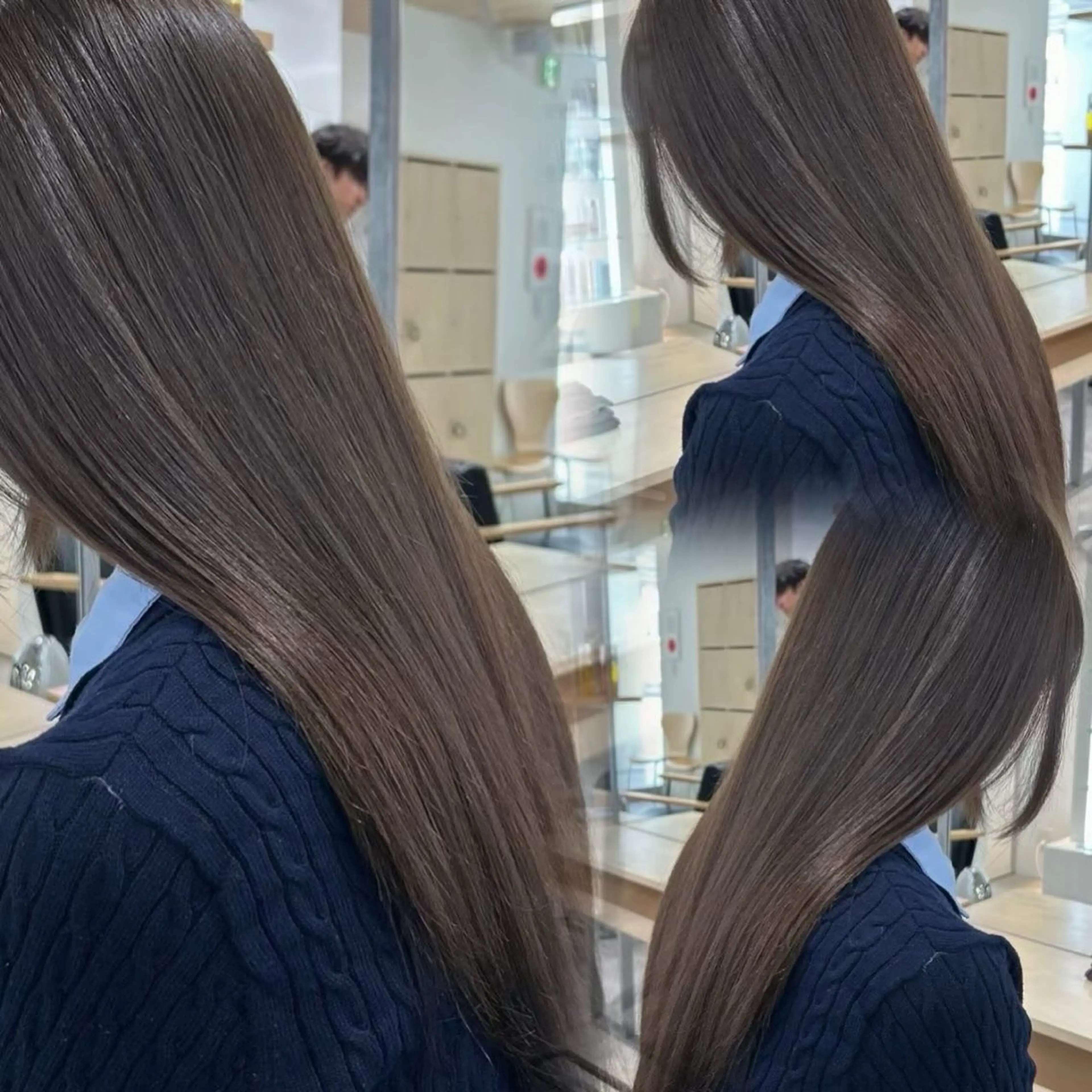 ロング カラー 透明感カラー グレージュ/あいのヘアスタイル