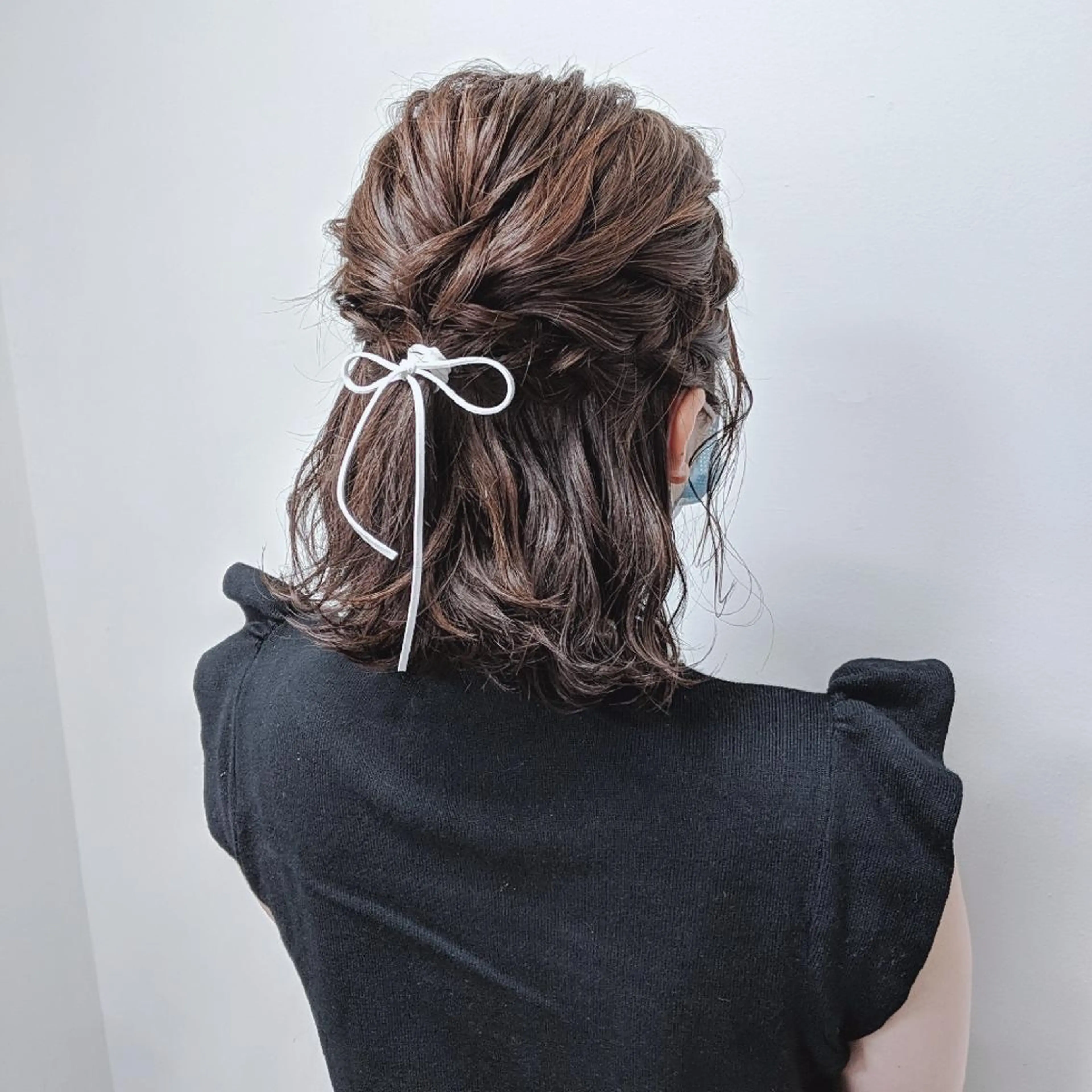 カラー ミディアム ヘアアレンジ ハーフアップ PRIVATE SALON EYES所属・EYES リアのマツエク・マツパデザイン