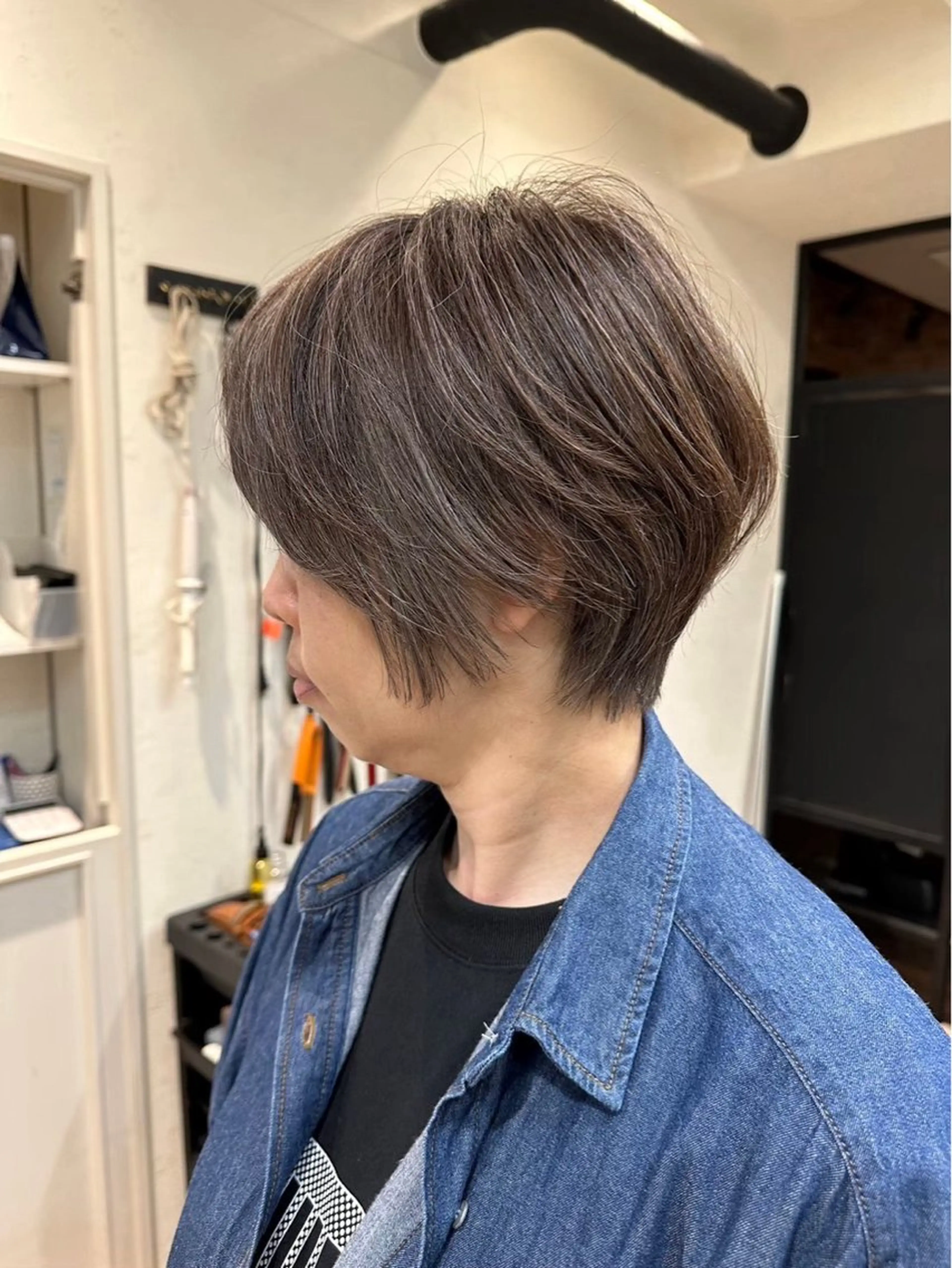 ショート カラー Heart's 白髪ぼかし/脱白髪染め/ショートボブ/髪質改善専門サロン 表参道【ハーツ】所属・白髪ぼかし 進藤恭市のヘアスタイル