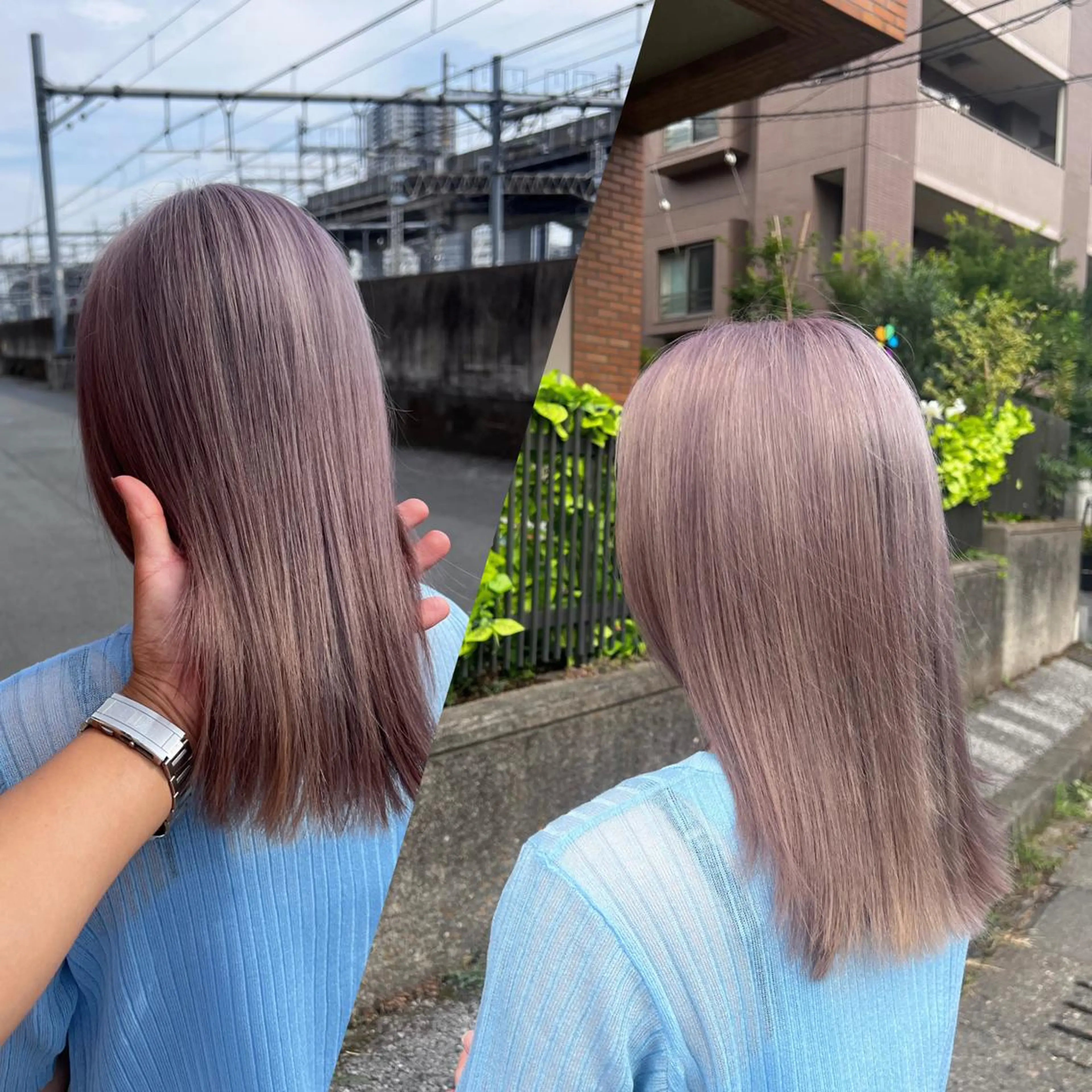 カラー R/🤎 パーマ&ブリーチ🔥のヘアスタイル