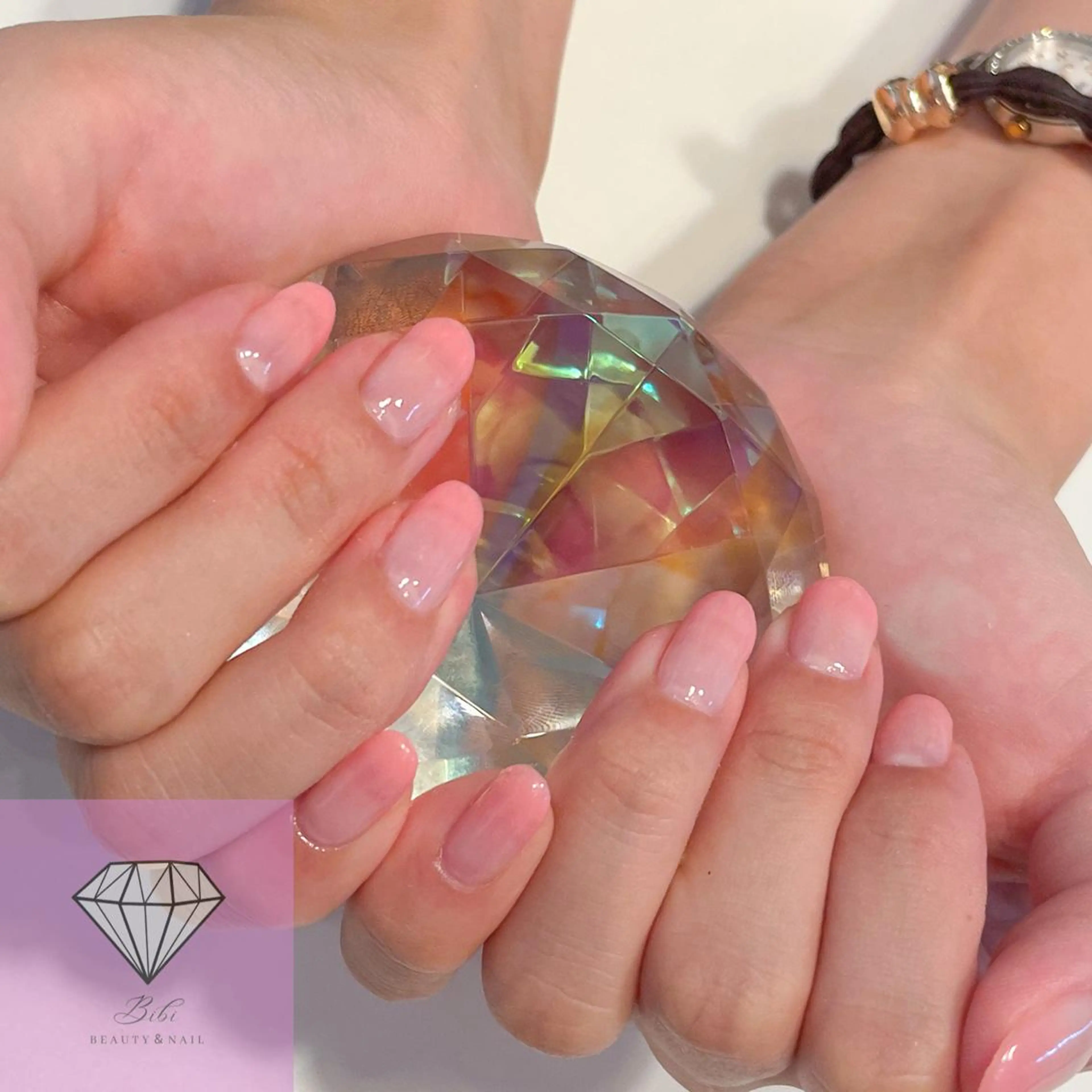 ネイル グラデーション ピンク シンプルネイル ハンドネイル ネイルサロン💎 Bibiのネイルデザイン