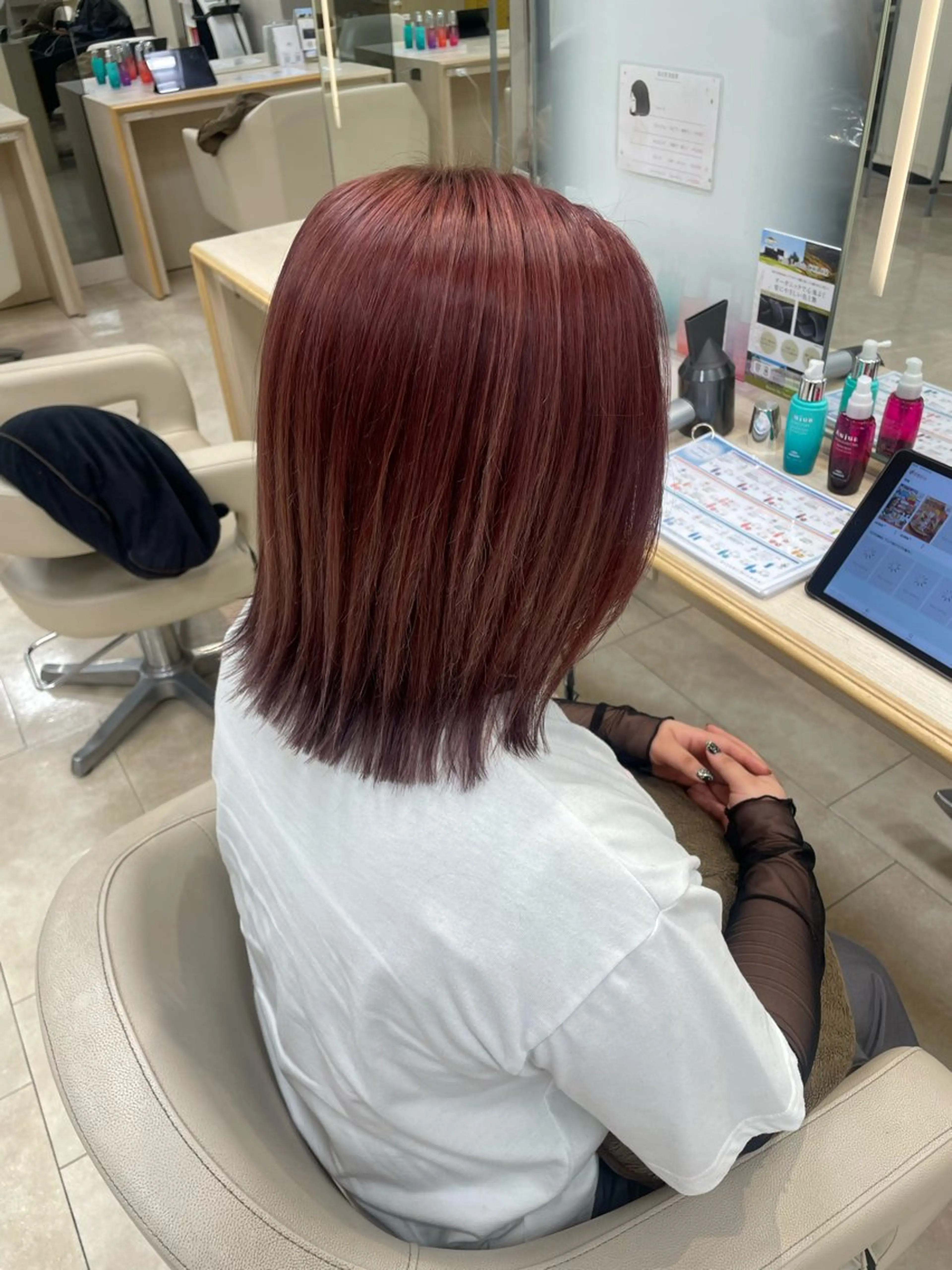 セミロング カラー カット ヘアカラー トリートメント kenje luscaのヘアスタイル