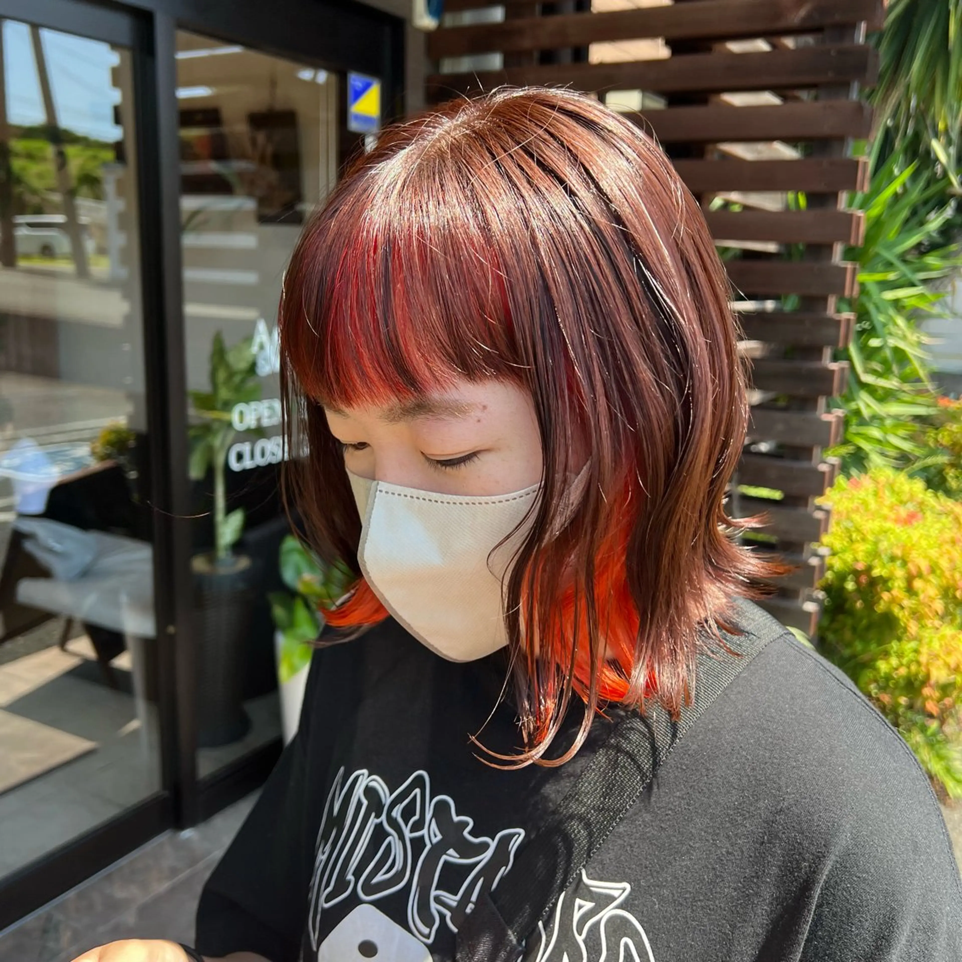 セミロング カラー ミストバング オレンジ LAFF所属・土田 紘太のヘアスタイル