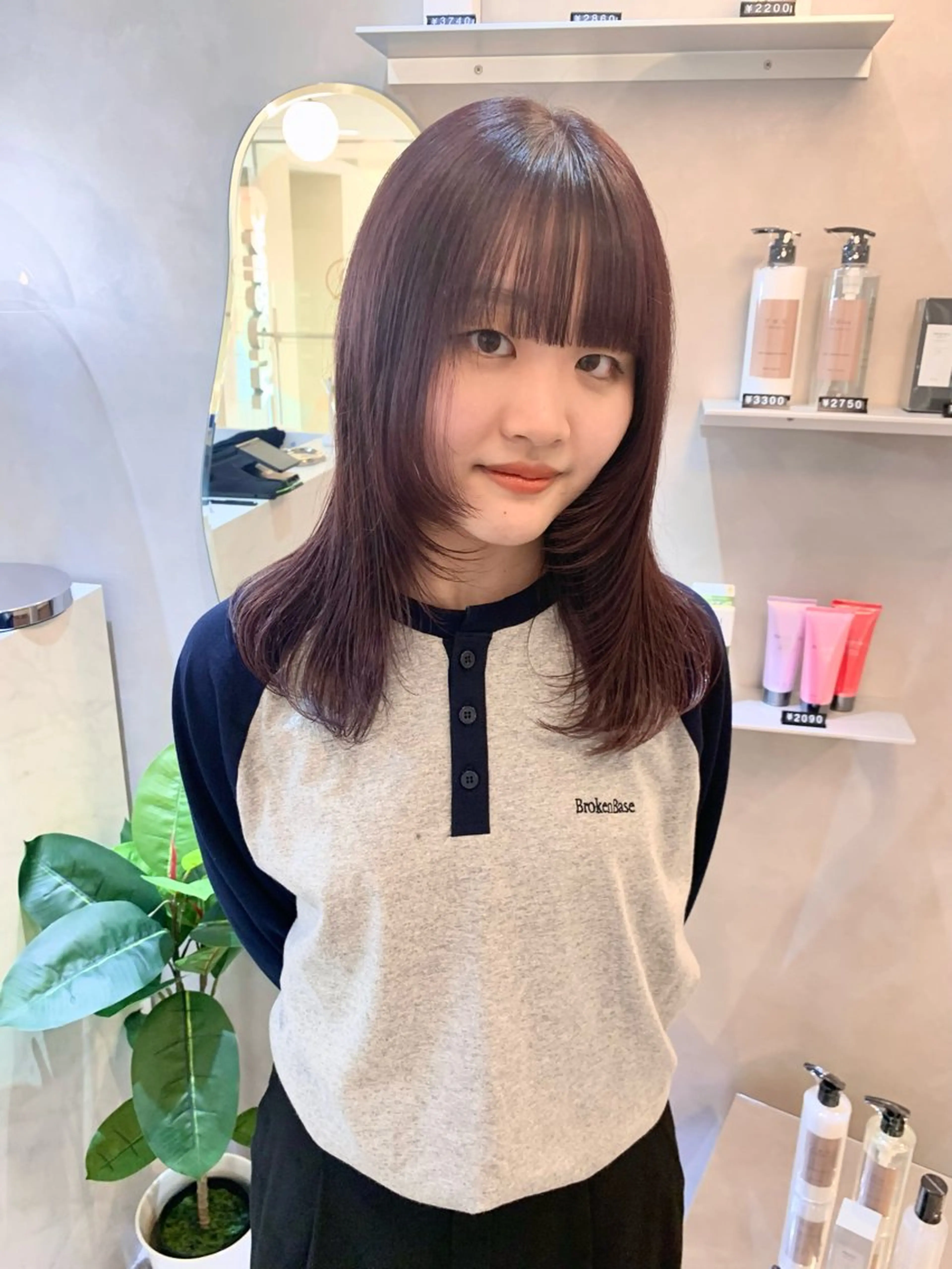 セミロング カラー レイヤーカット 韓国ヘア🇰🇷/ 顔周り/松田光里のヘアスタイル