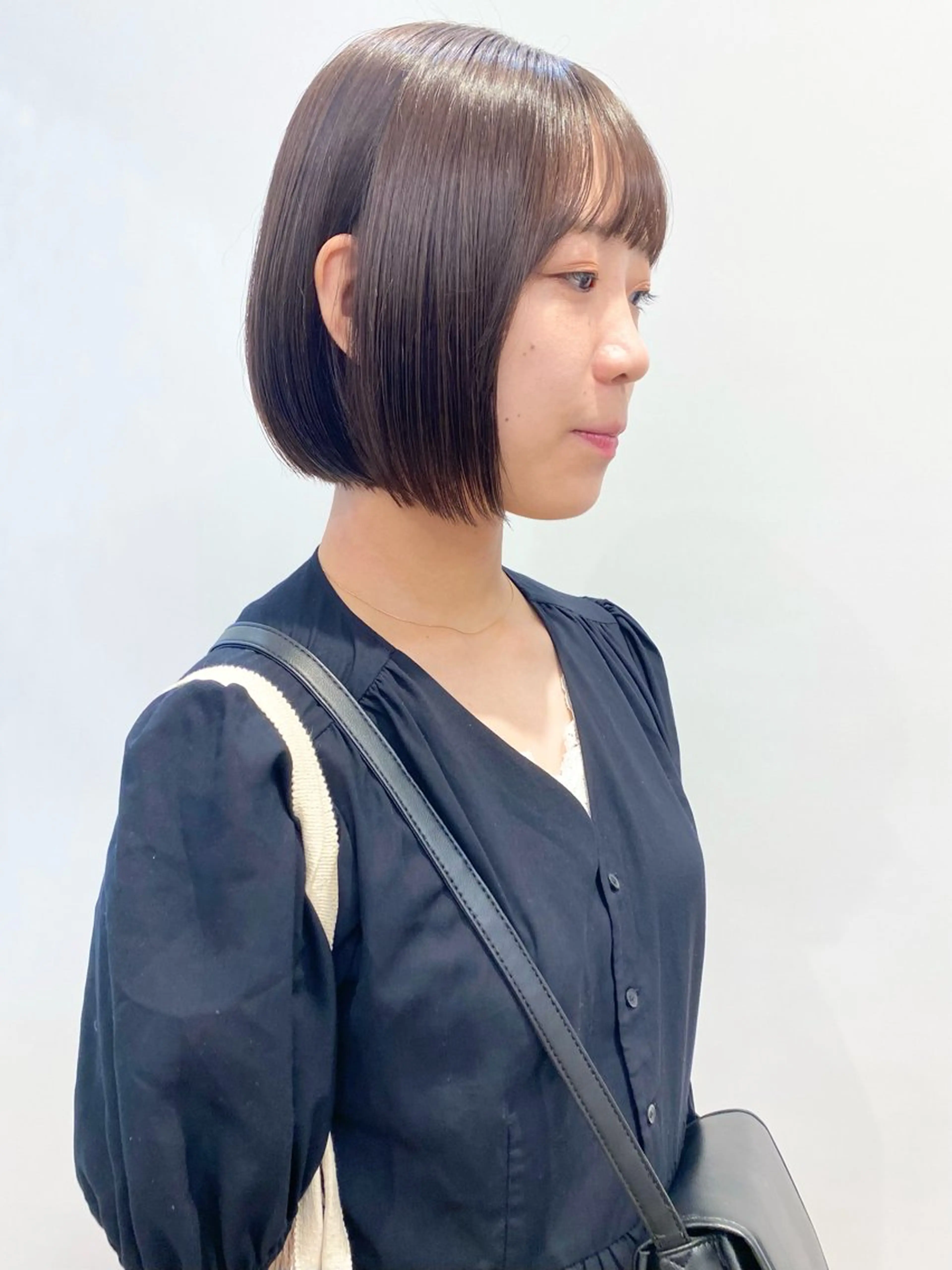 ミディアム カラー ボブ カット 石山 /切りっぱなしボブのヘアスタイル