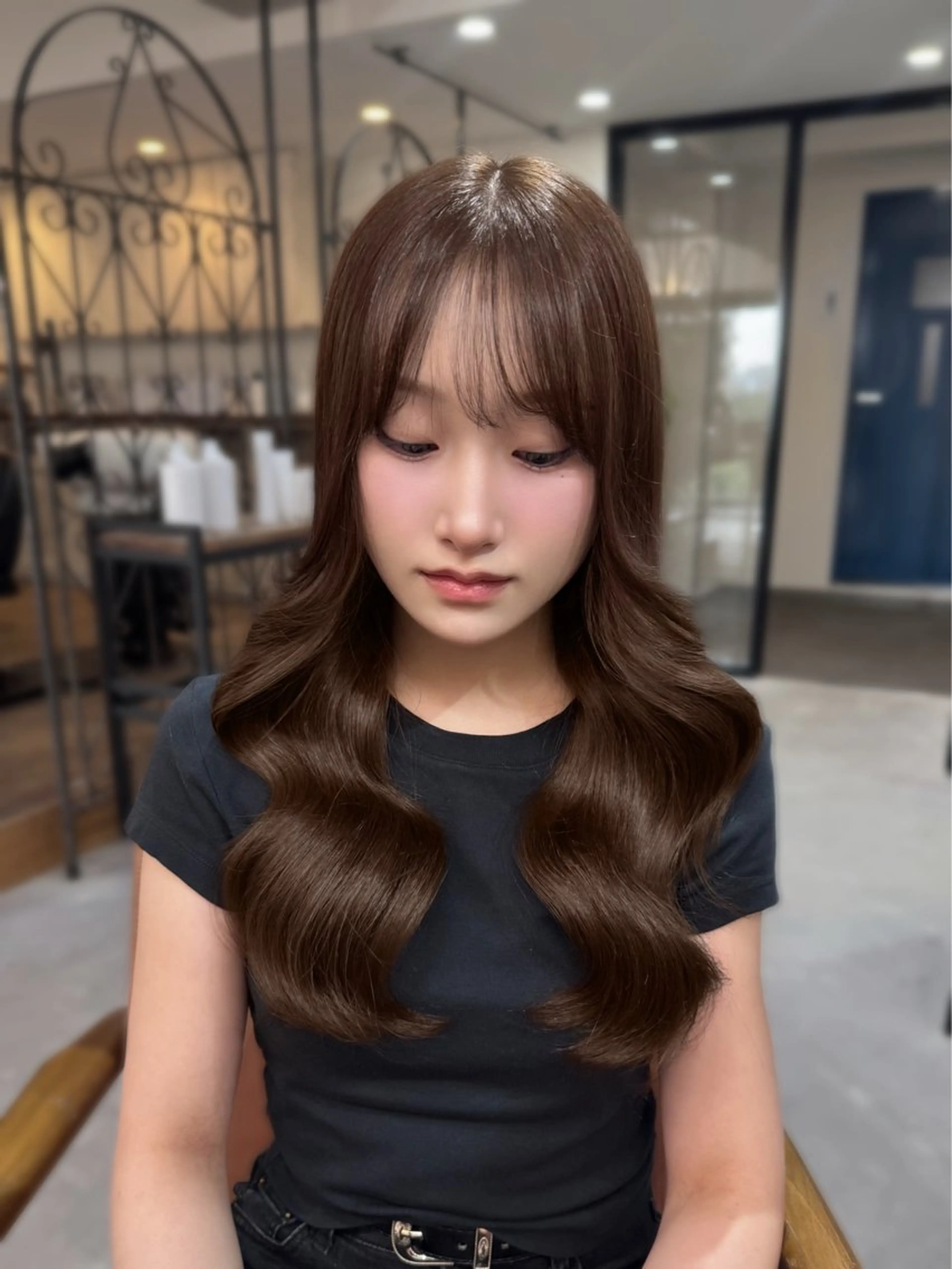 セミロング ヘアカラー 梅田トレンドレイヤー RISA🎀💕のヘアスタイル